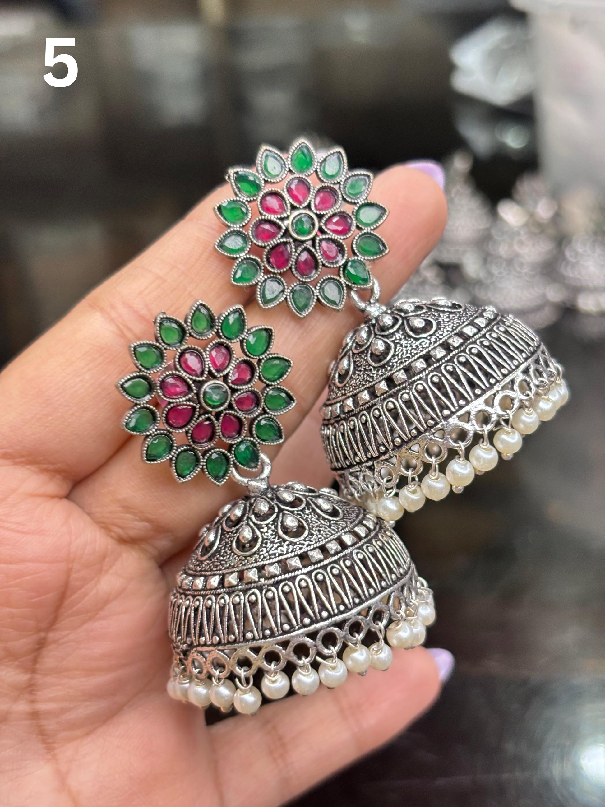Premium German Silver Jhumkas