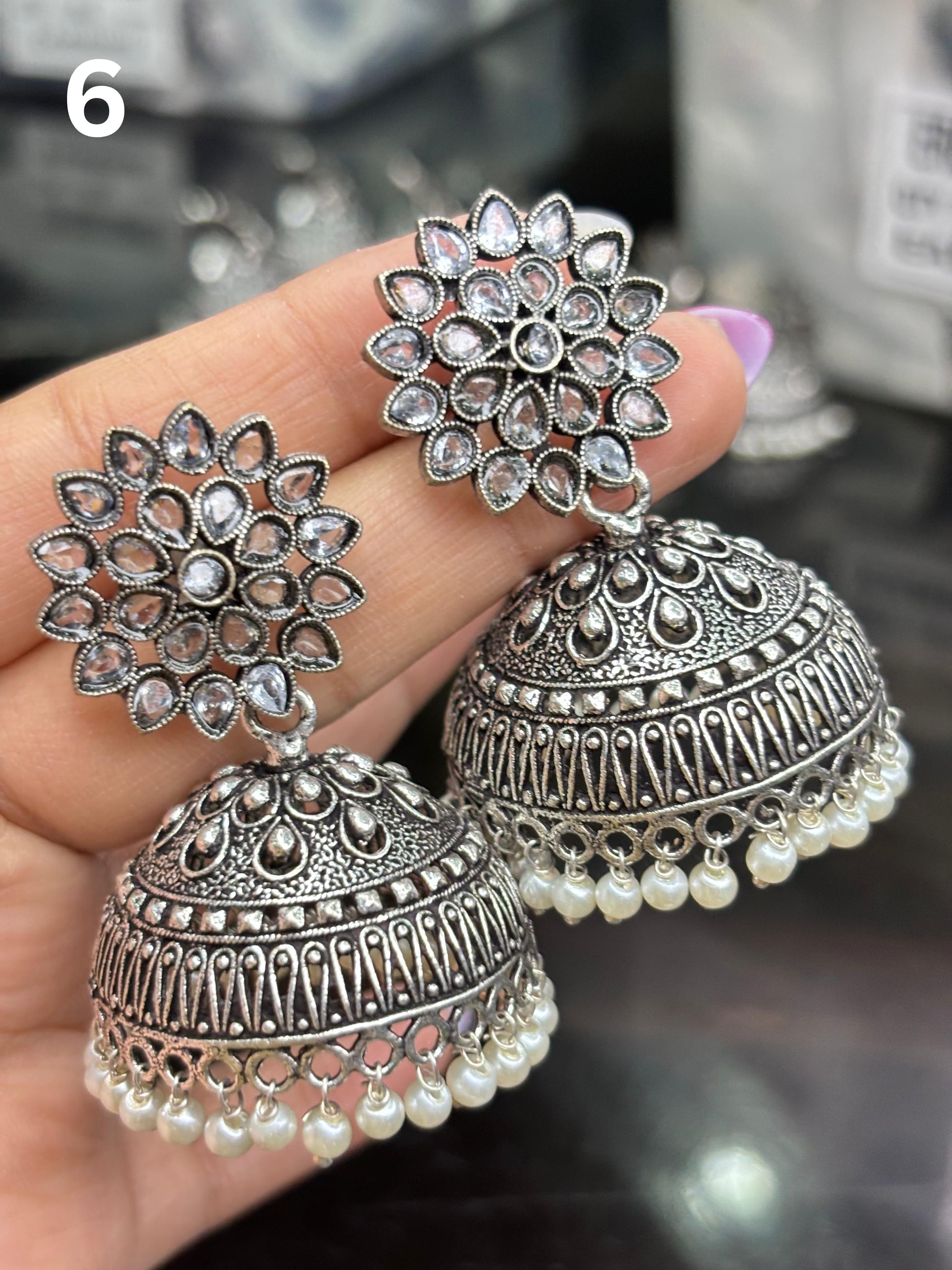 Premium German Silver Jhumkas