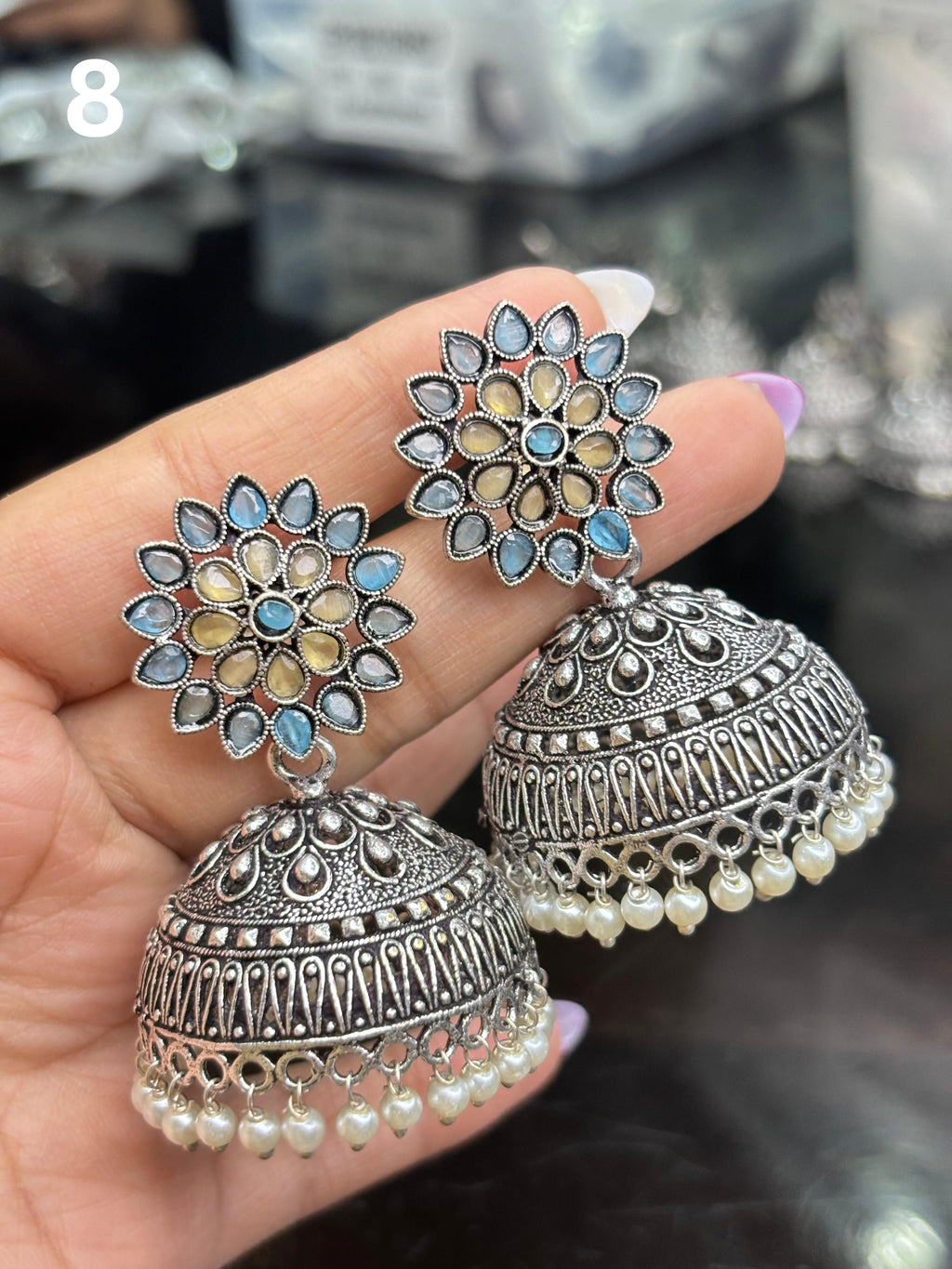 Premium German Silver Jhumkas