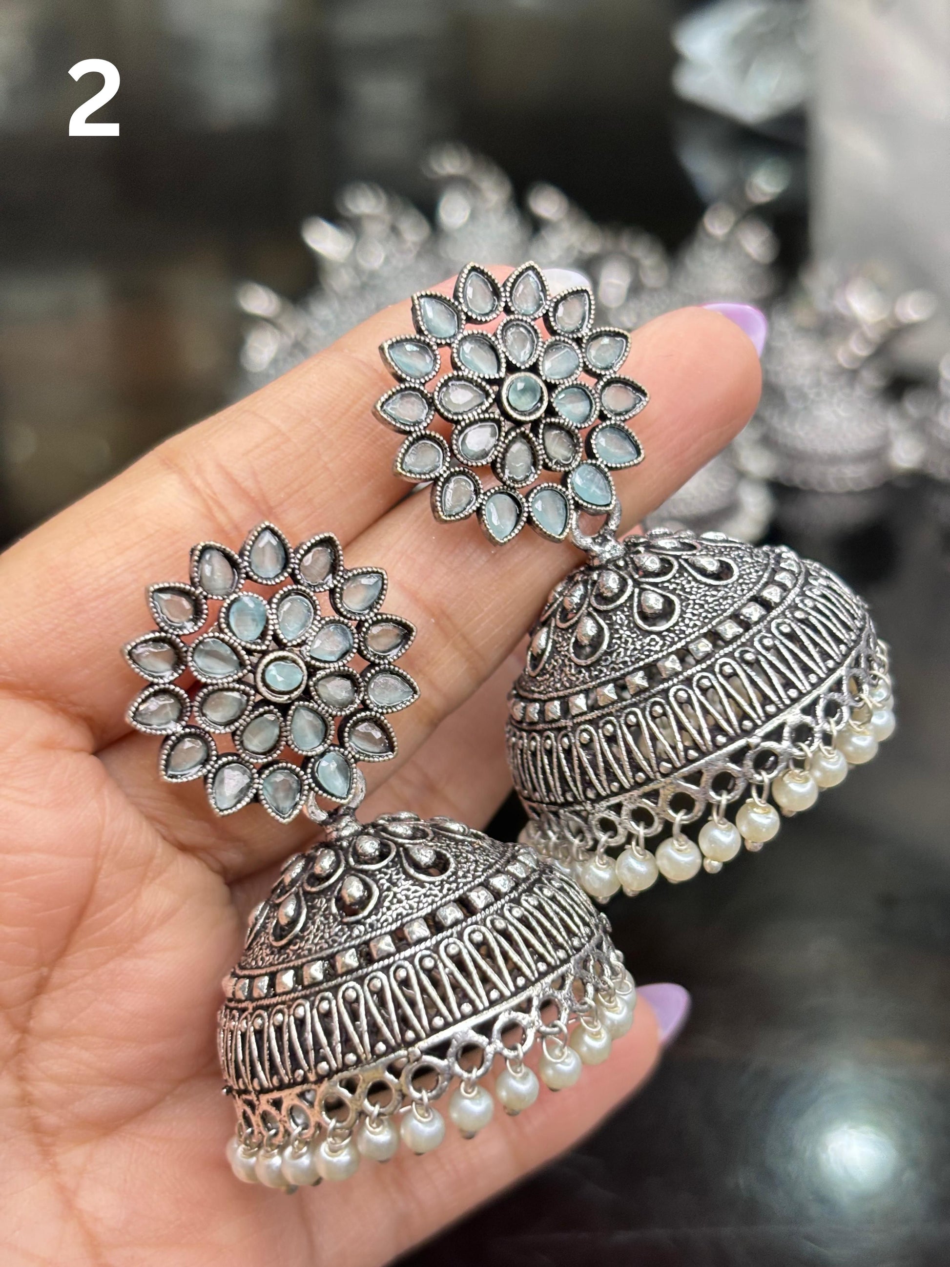 Premium German Silver Jhumkas