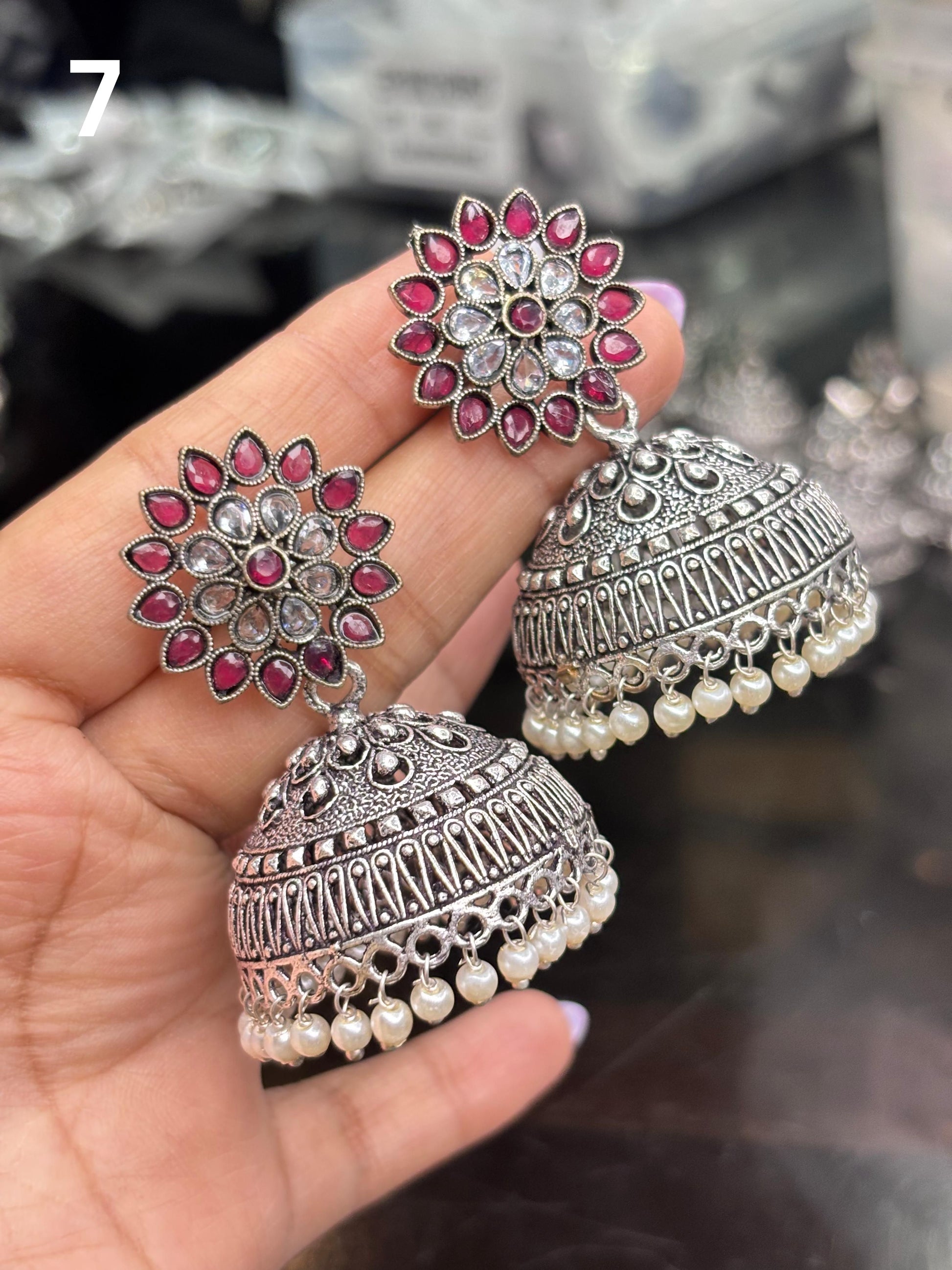 Premium German Silver Jhumkas