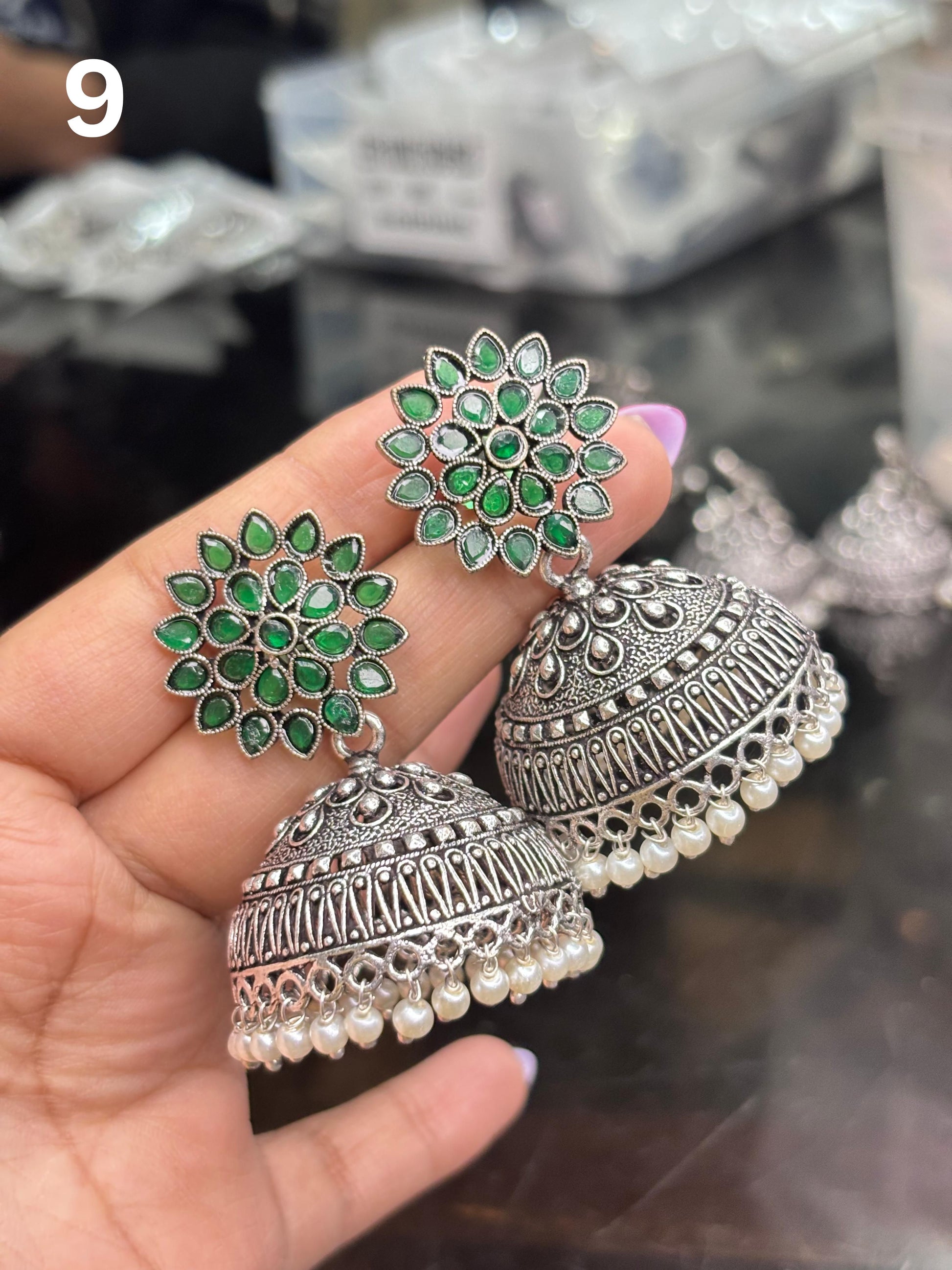 Premium German Silver Jhumkas