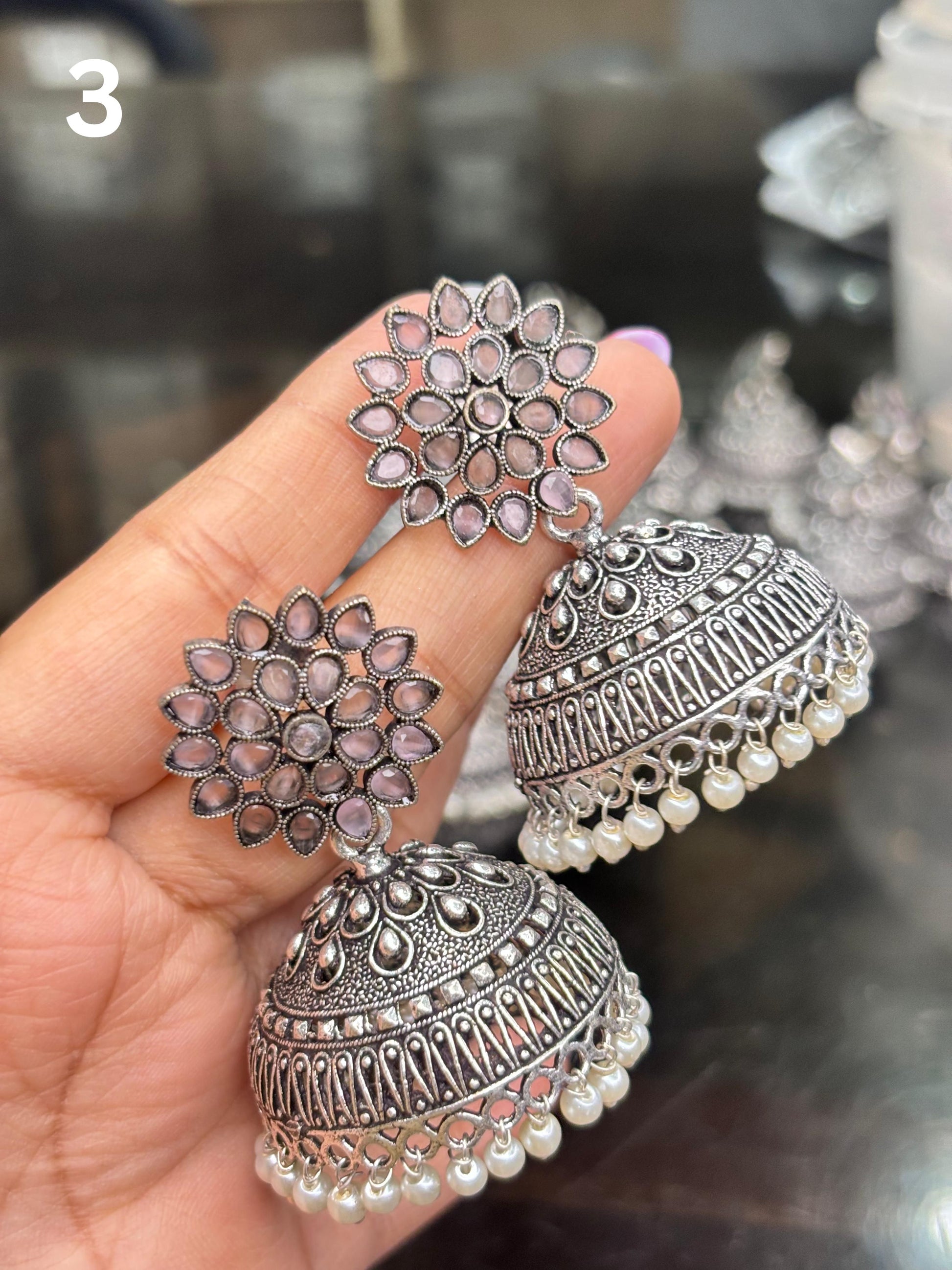 Premium German Silver Jhumkas