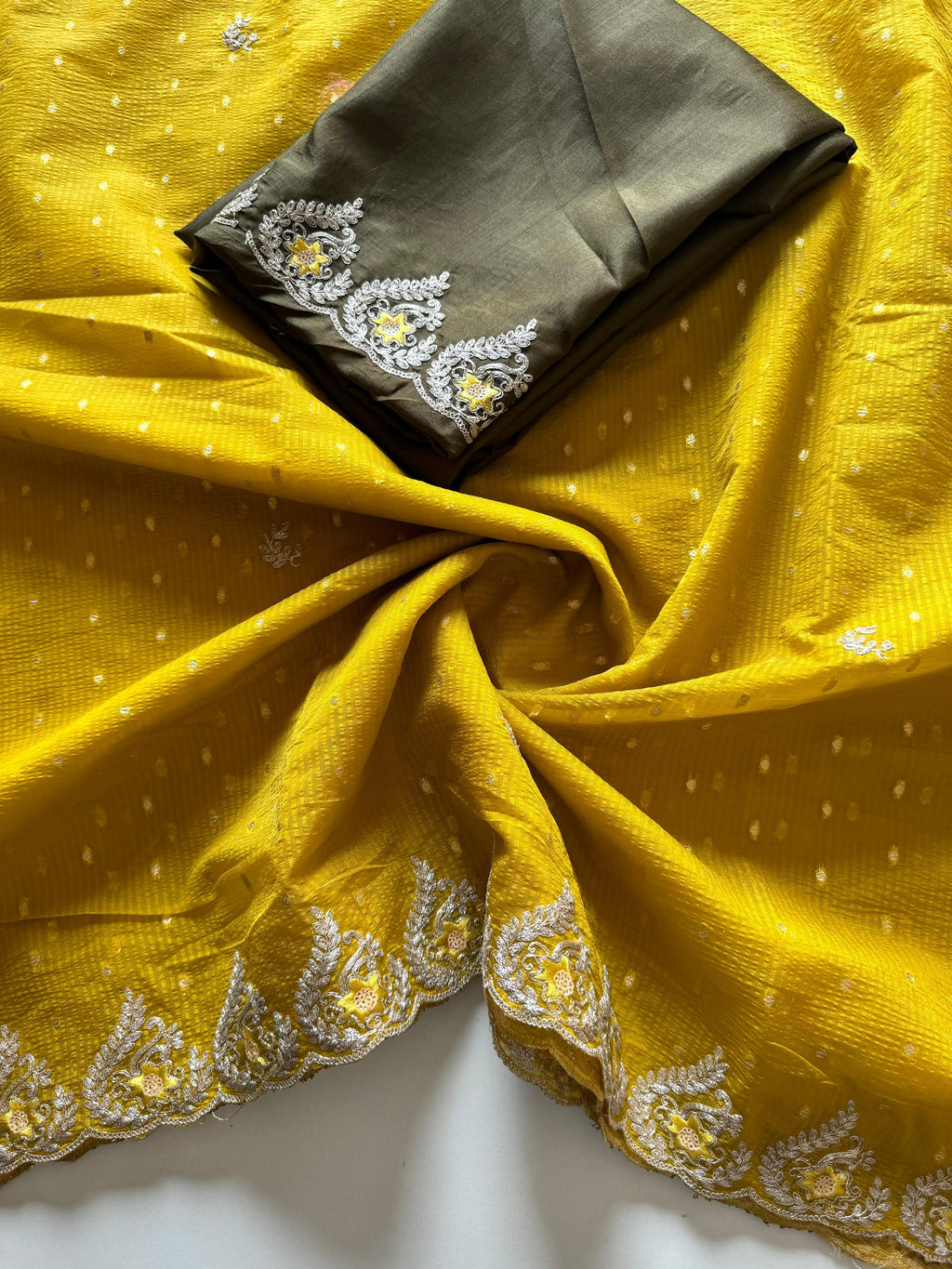 Soft Tussar Silk Embroidery Saree