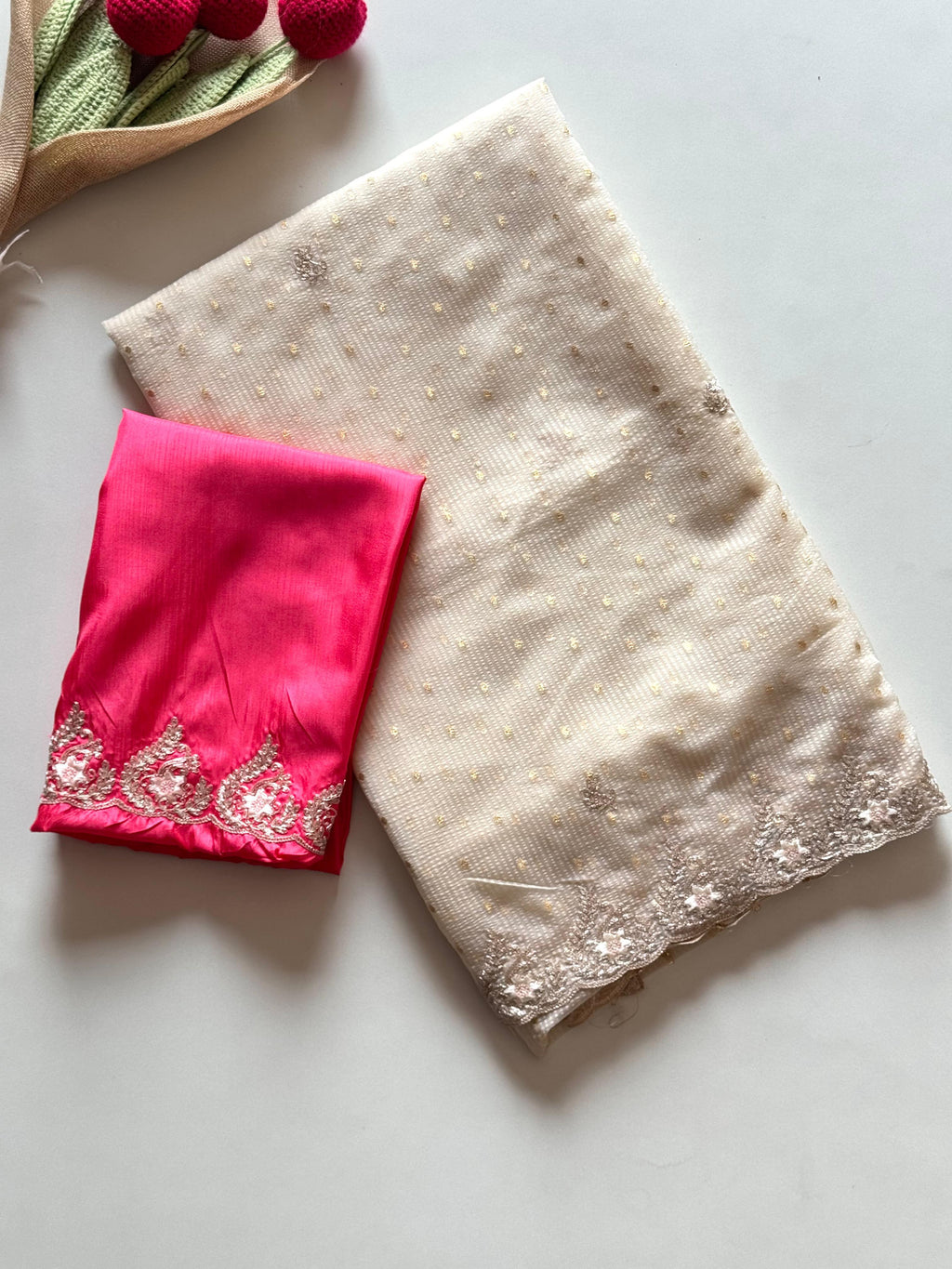 Soft Tussar Silk Embroidery Saree