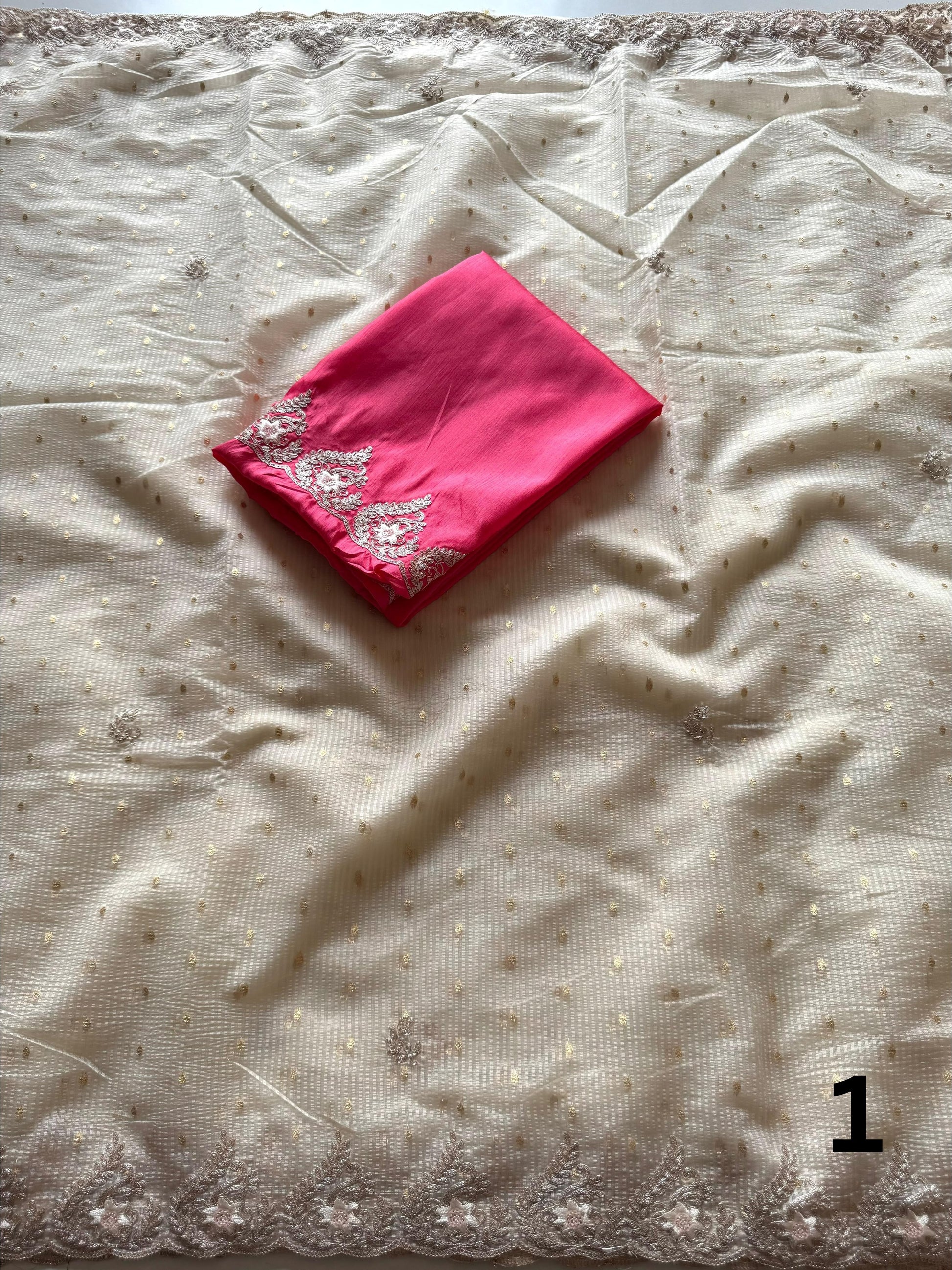 Soft Tussar Silk Embroidery Saree