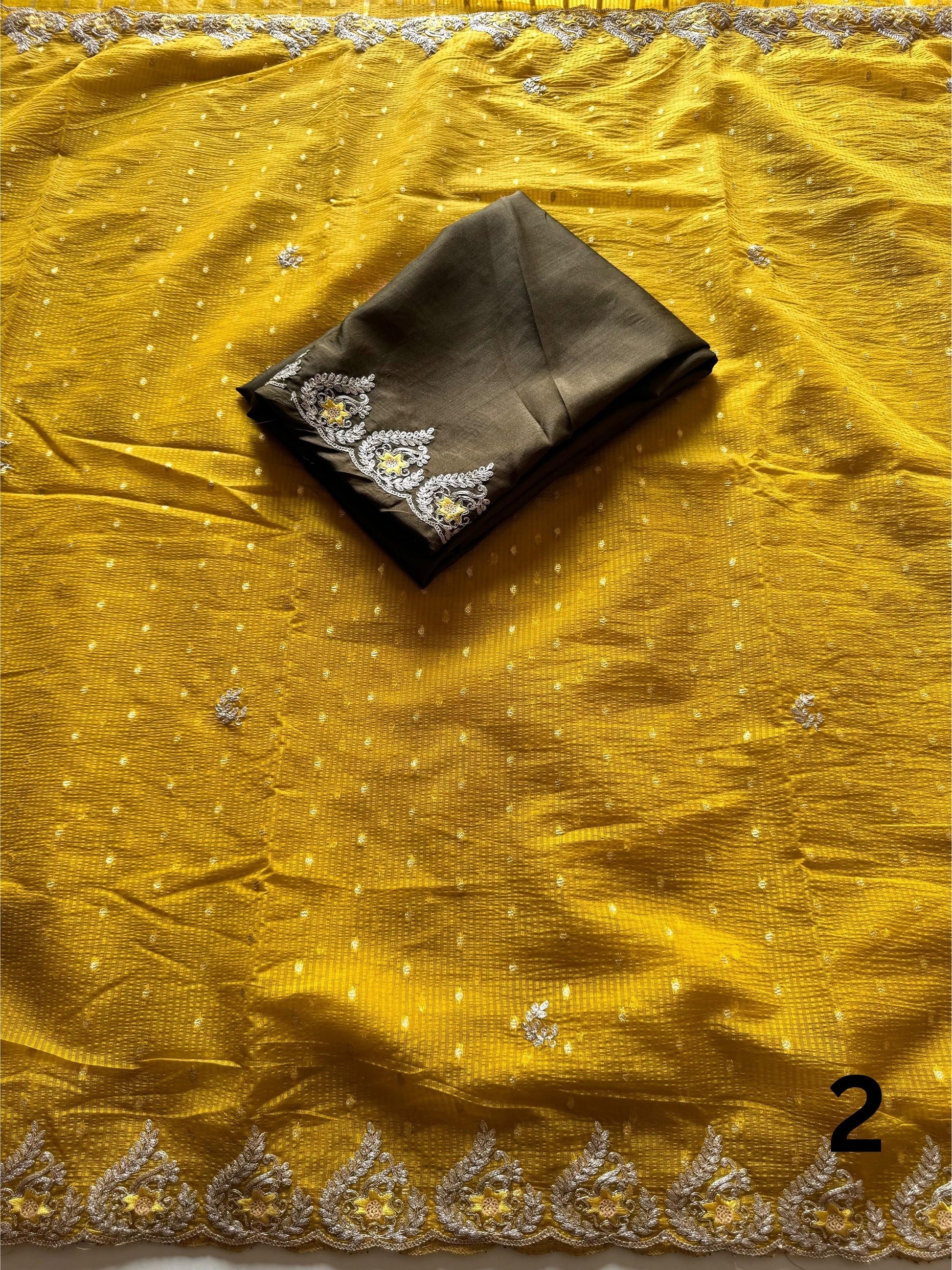 Soft Tussar Silk Embroidery Saree