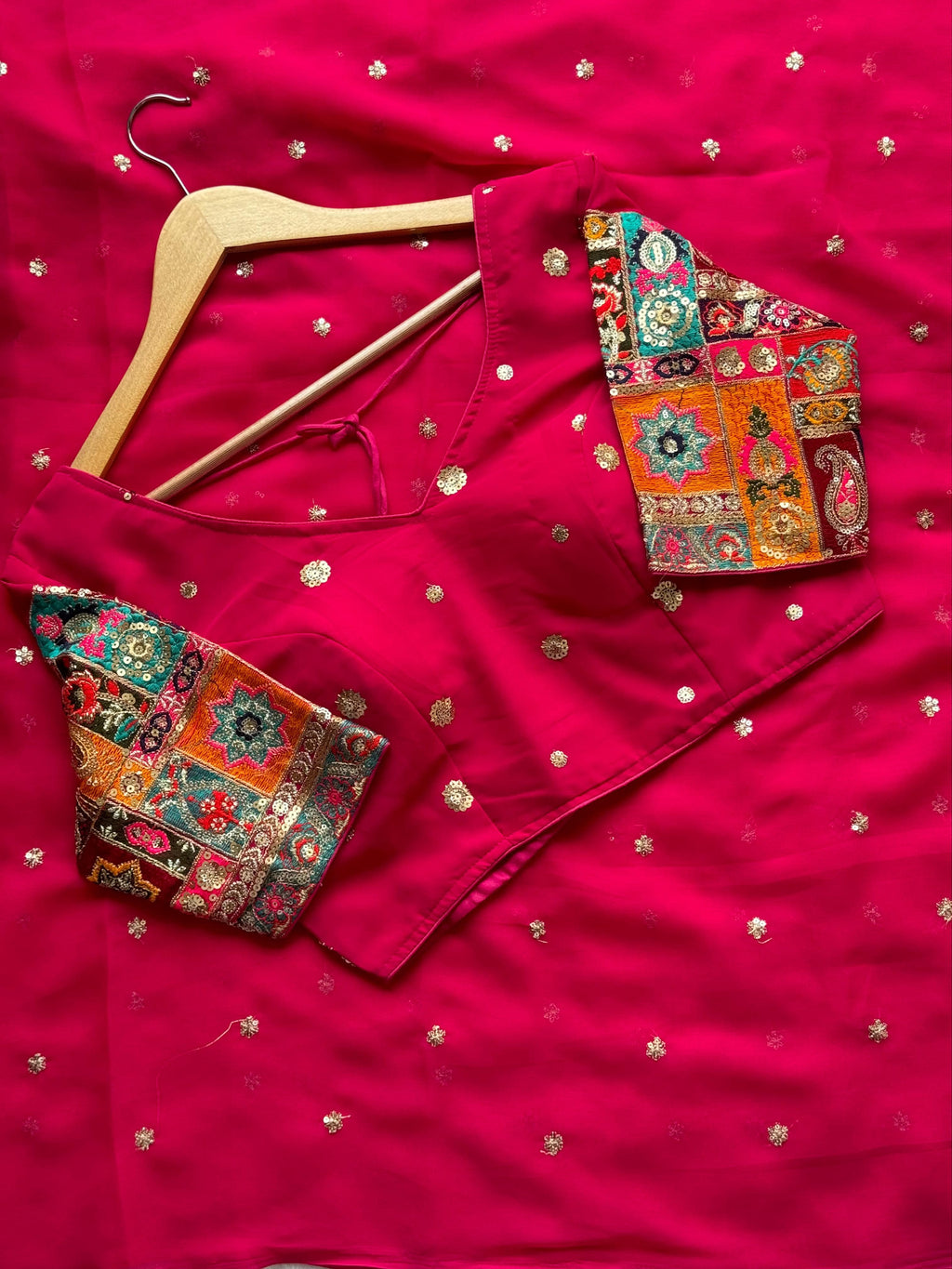 Georgette Saree with Sequins Work Blouse