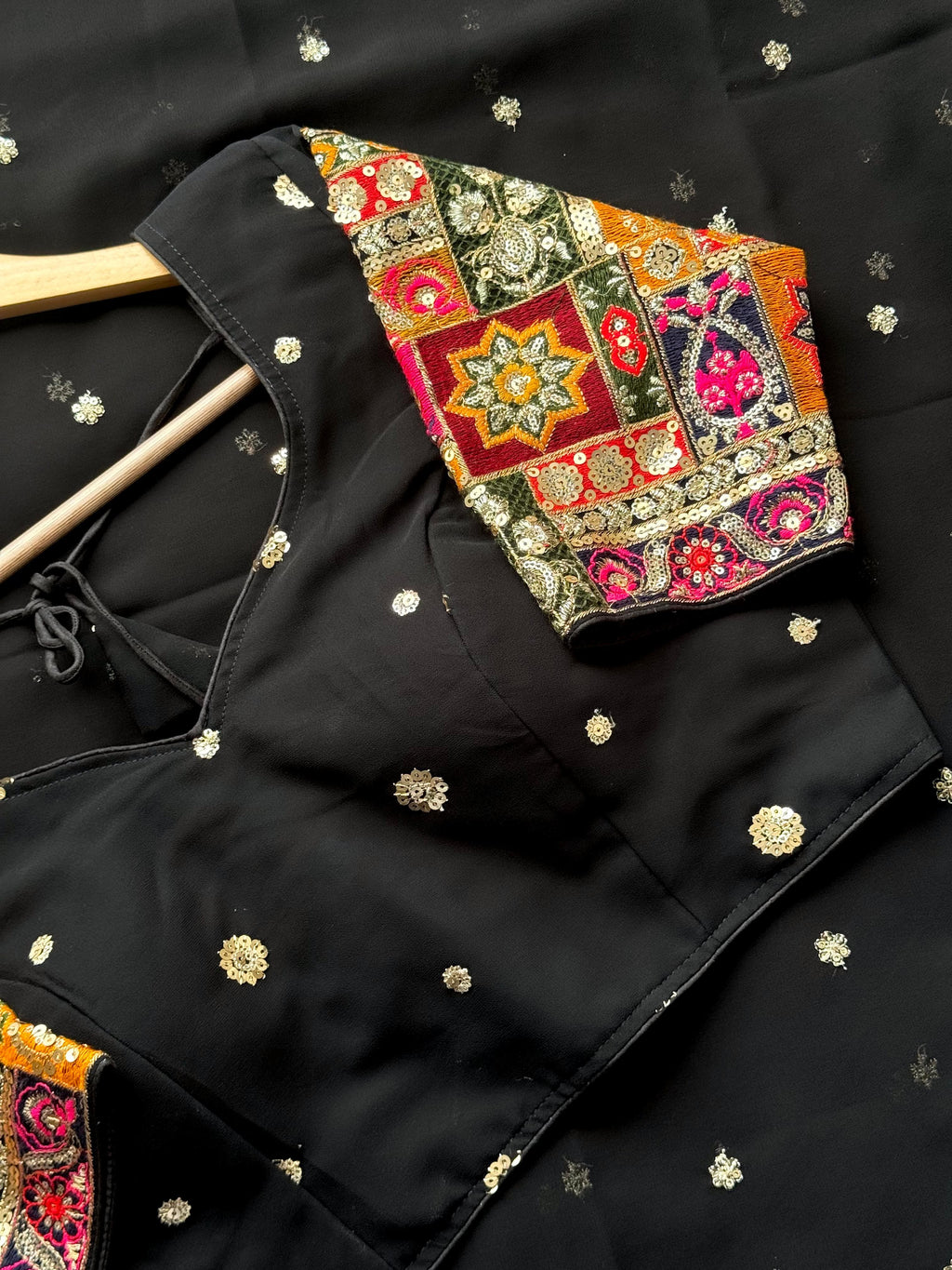 Georgette Saree with Sequins Work Blouse