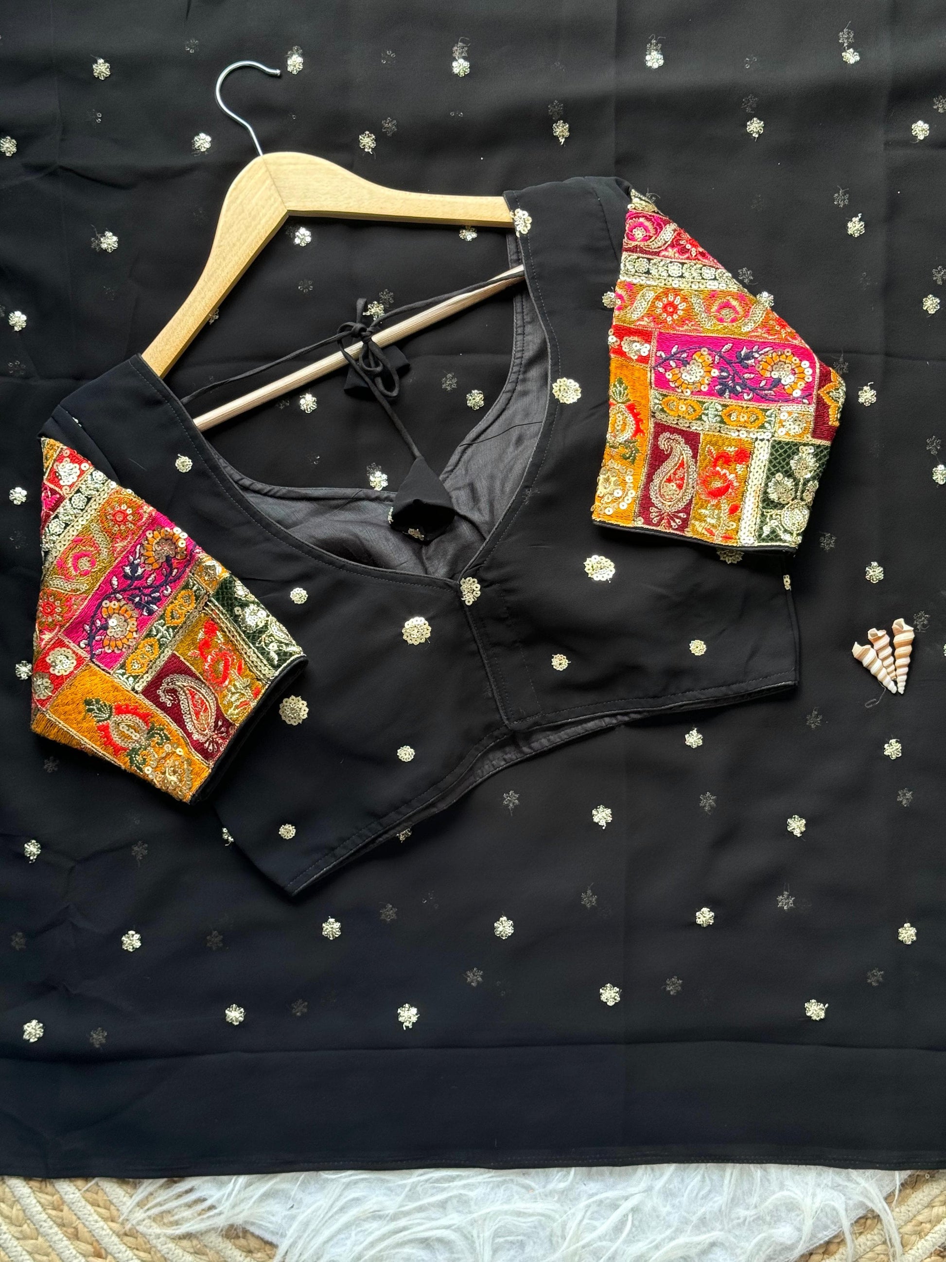 Georgette Saree with Sequins Work Blouse