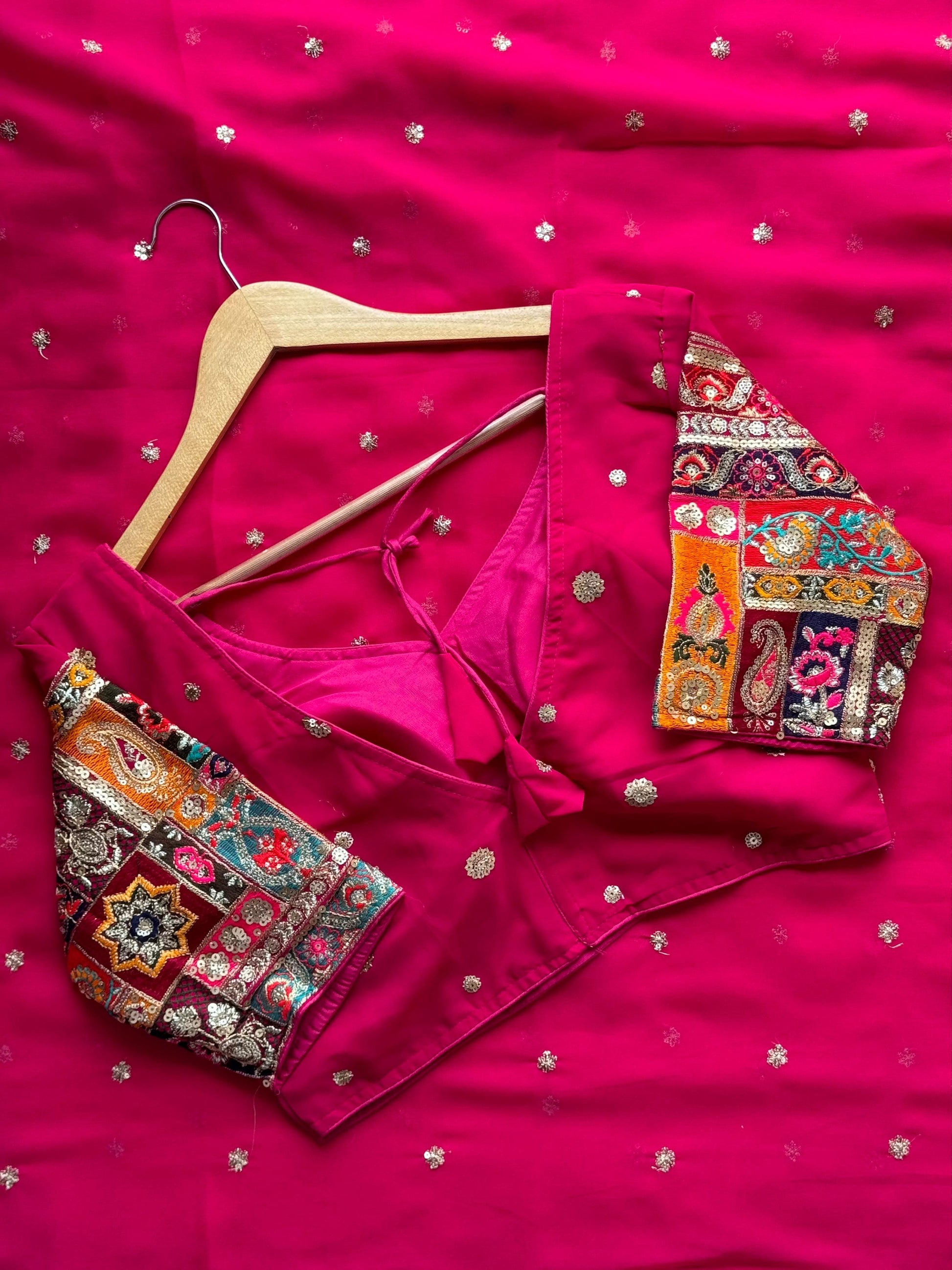 Georgette Saree with Sequins Work Blouse