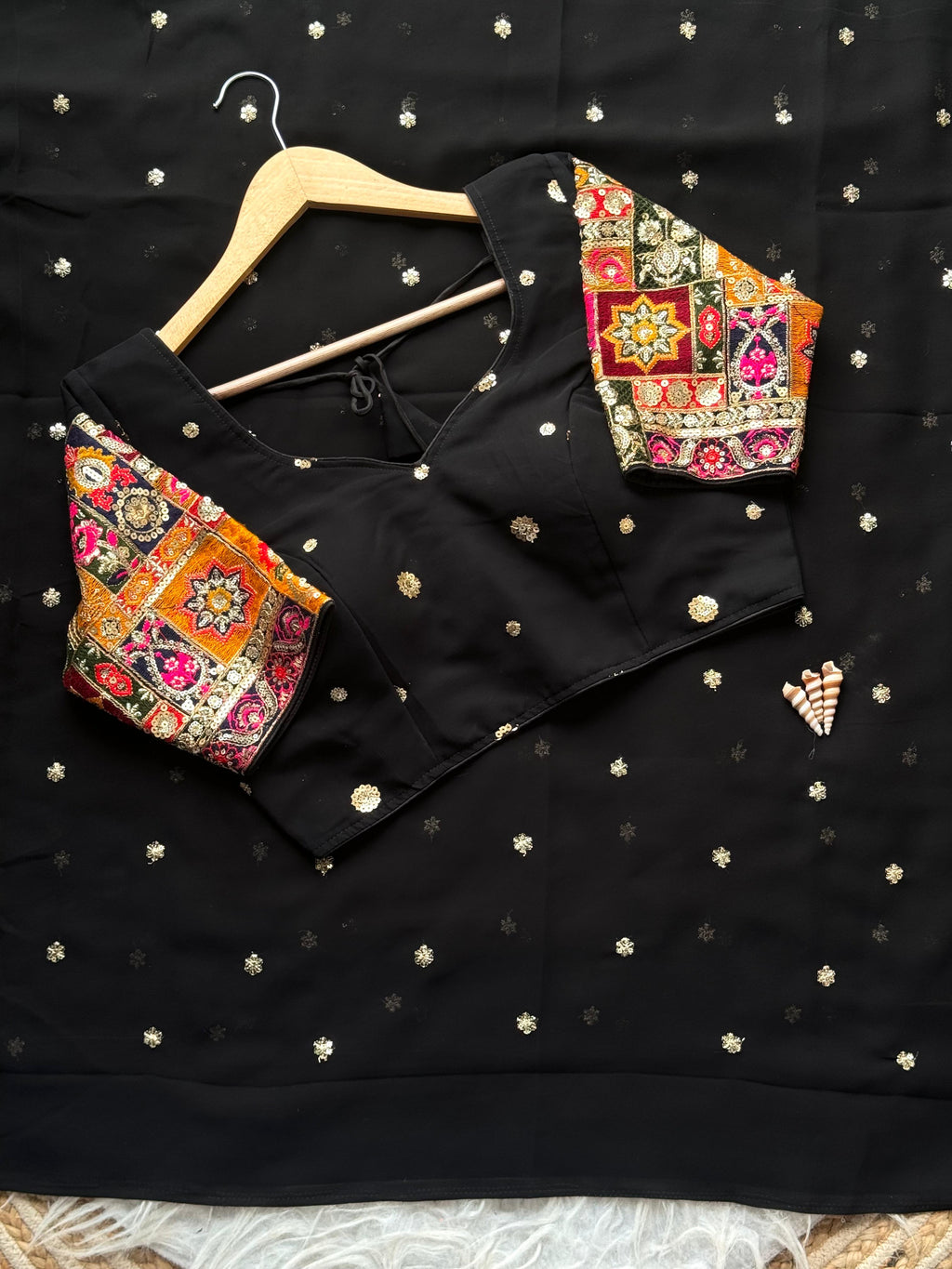 Georgette Saree with Sequins Work Blouse