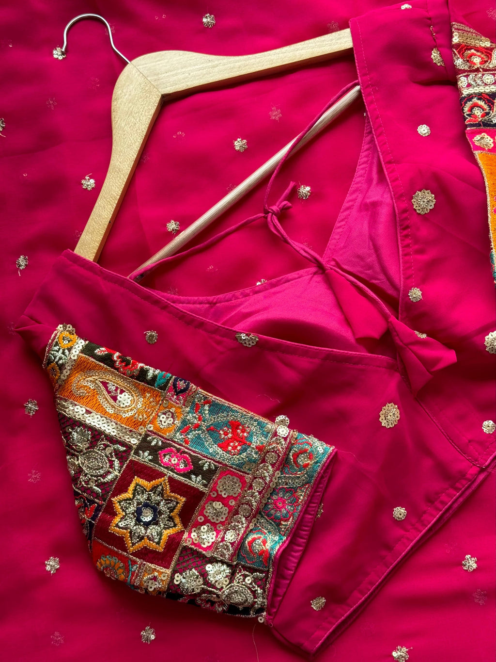 Georgette Saree with Sequins Work Blouse