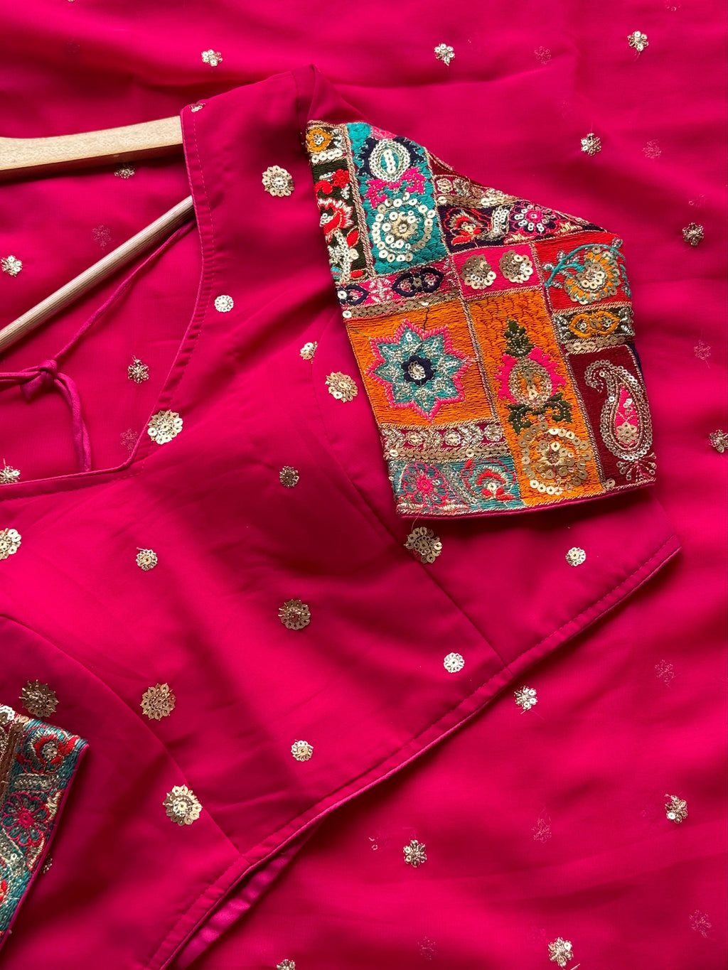 Georgette Saree with Sequins Work Blouse