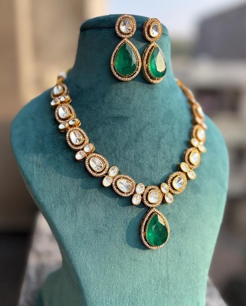 Doublet Stone Cocktail Necklace Set