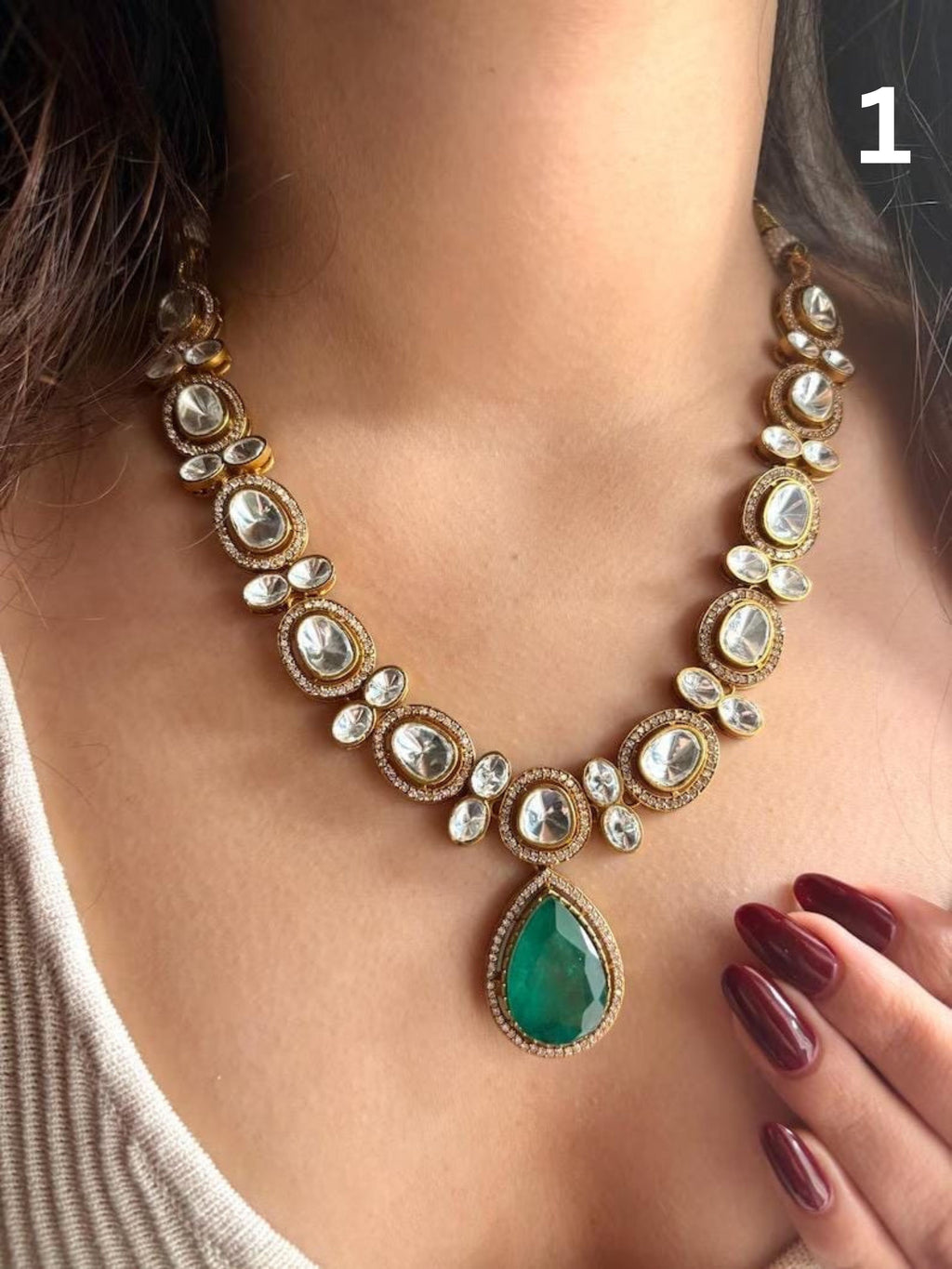 Doublet Stone Cocktail Necklace Set