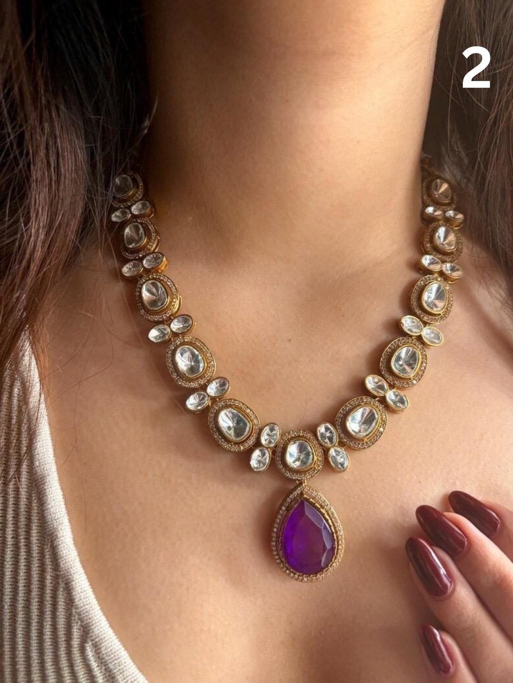 Doublet Stone Cocktail Necklace Set