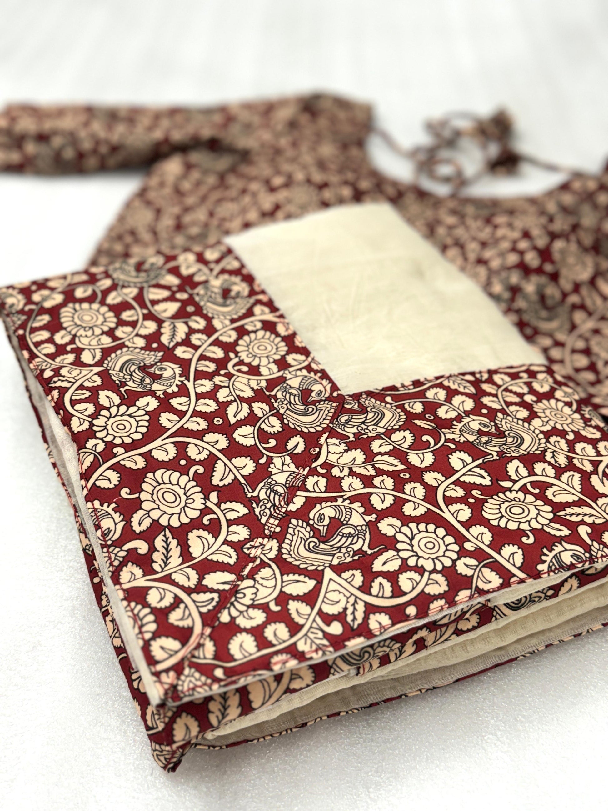 Kalamkari Chanderi Saree With Stitched Blouse