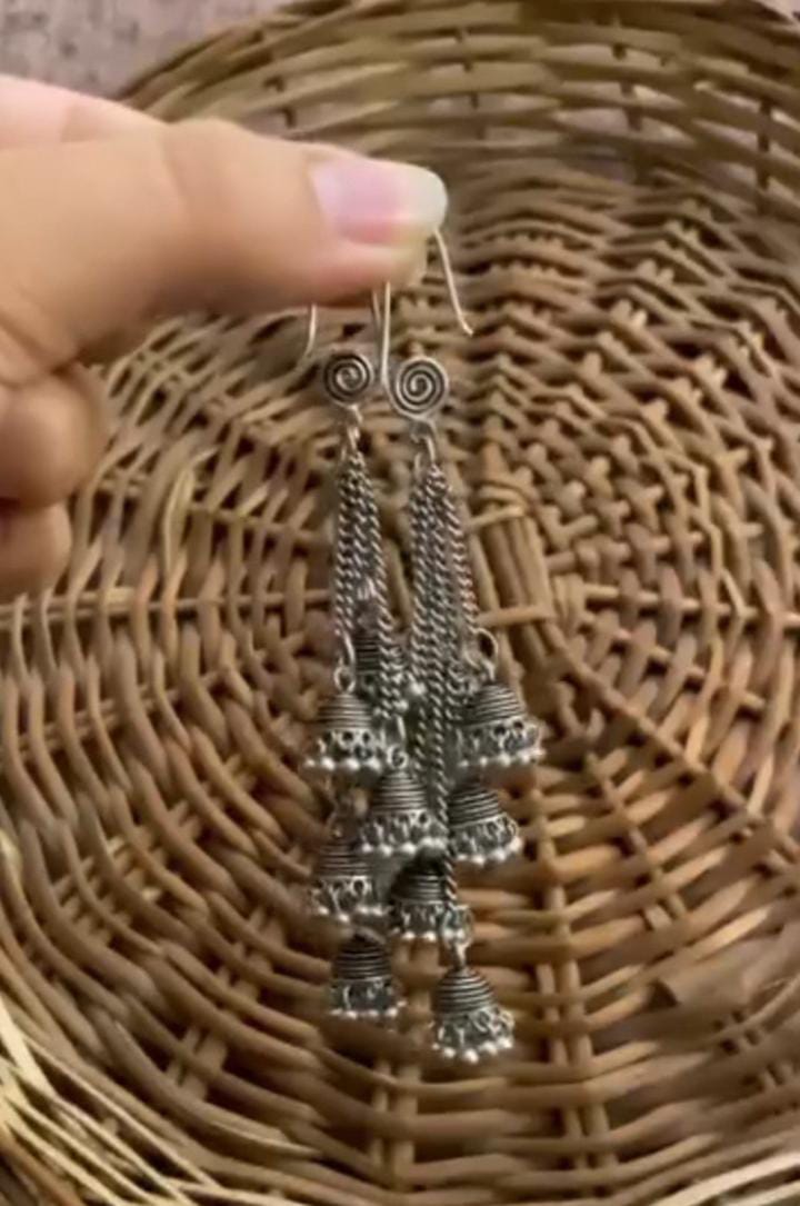 Layered Jhumkas Hook Earrings