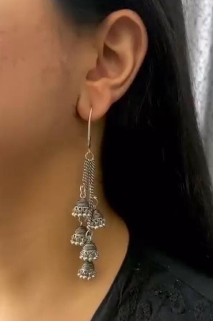 Layered Jhumkas Hook Earrings