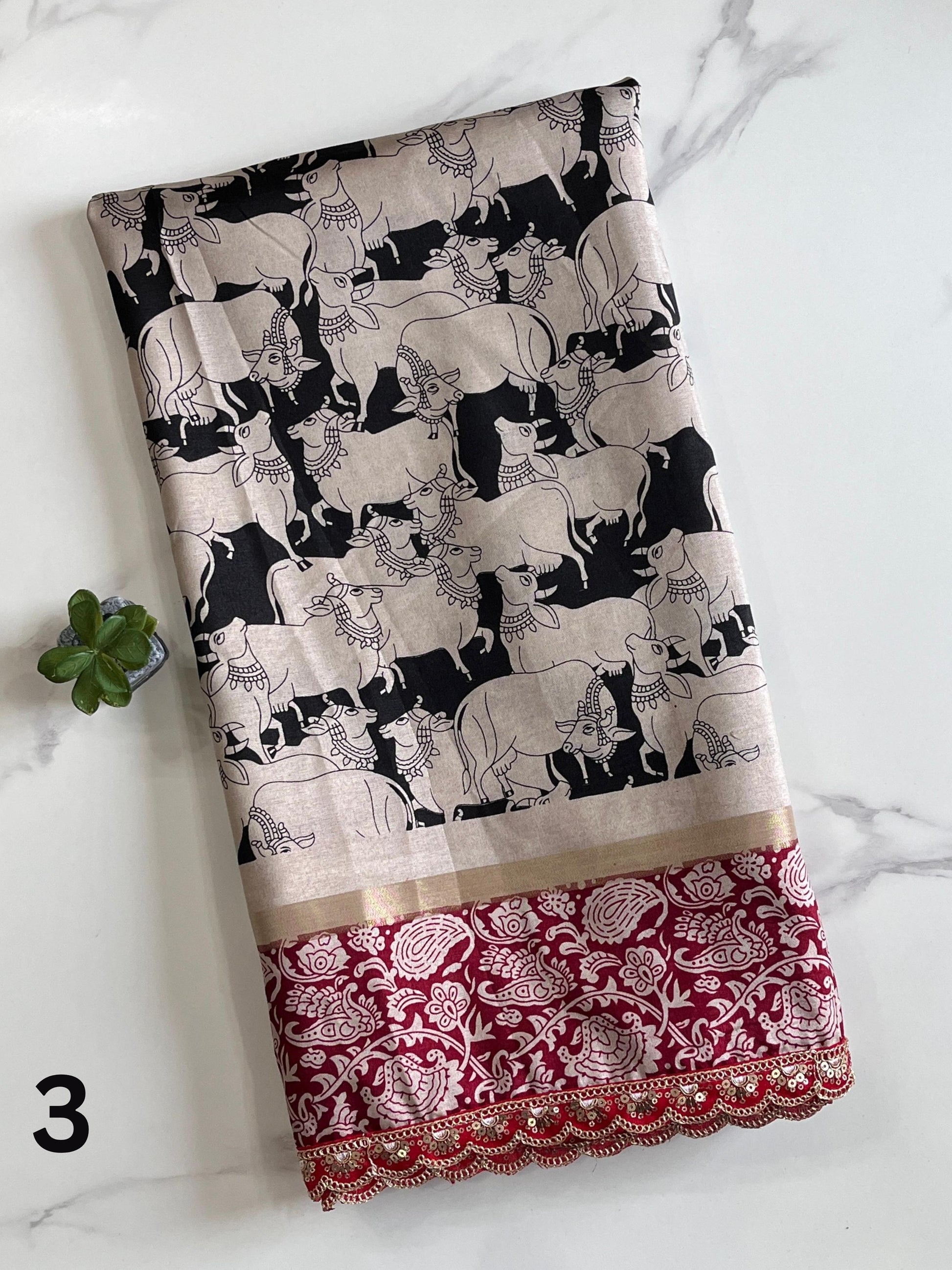 MulMul Cotton Kalamkari Saree