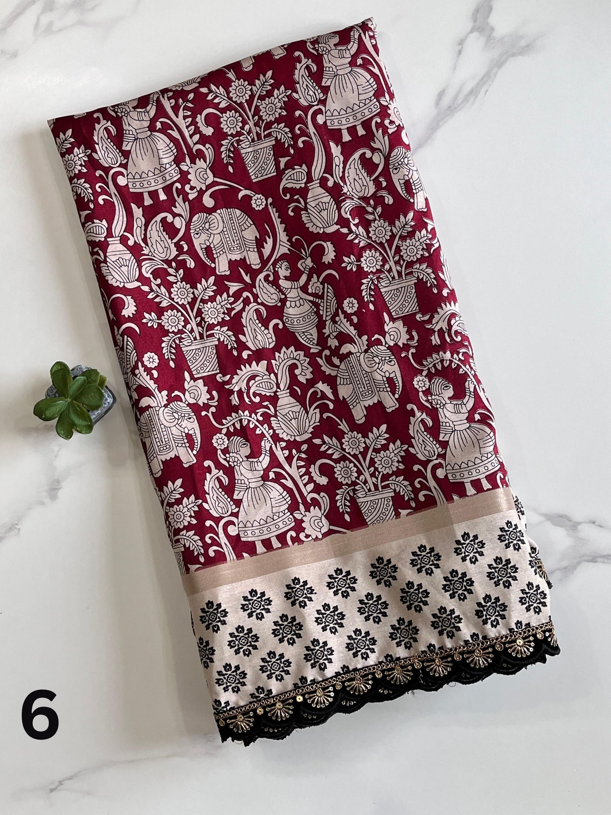 MulMul Cotton Kalamkari Saree