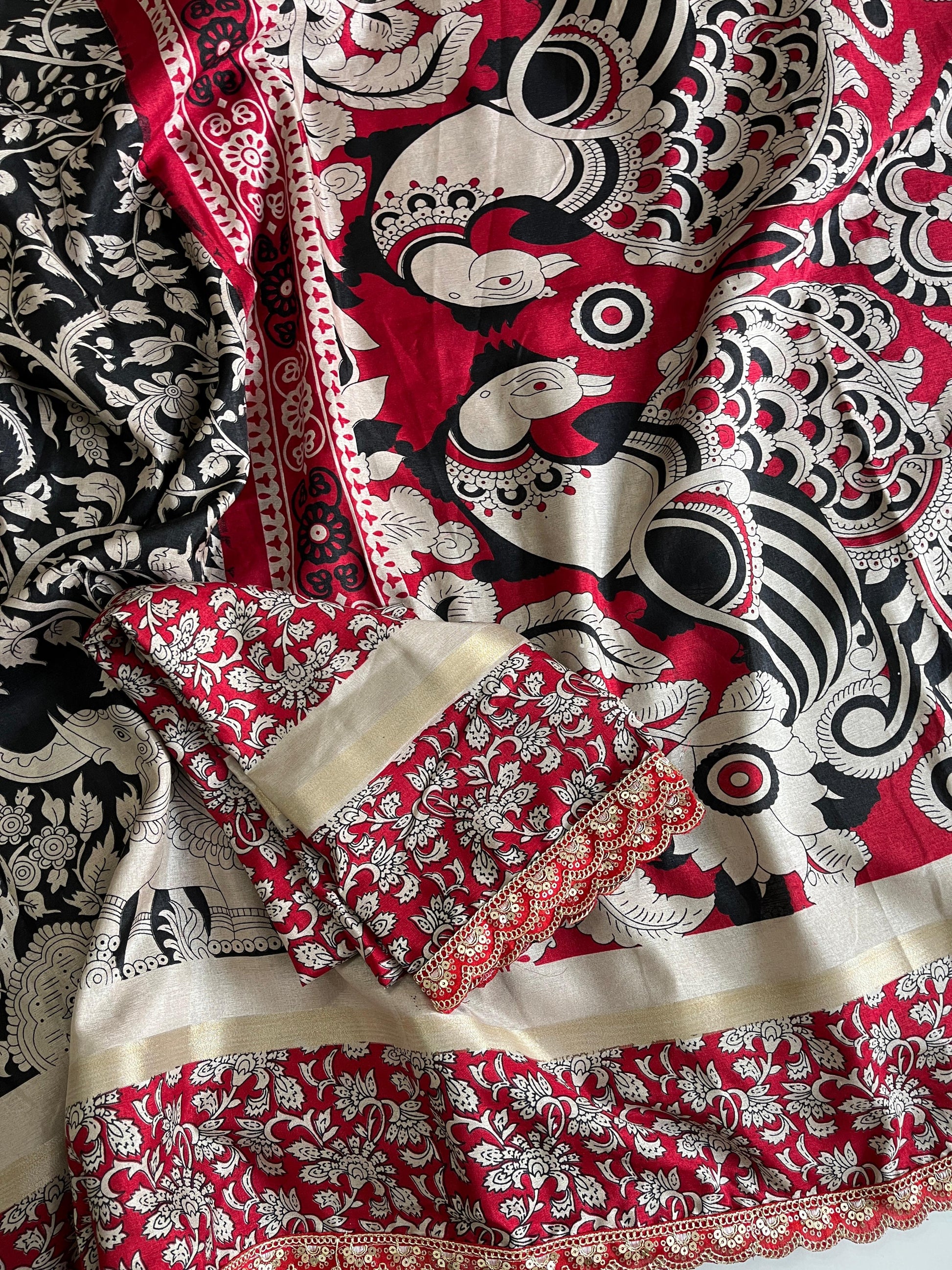 MulMul Cotton Kalamkari Saree