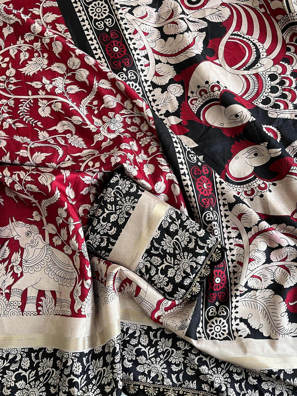 MulMul Cotton Kalamkari Saree