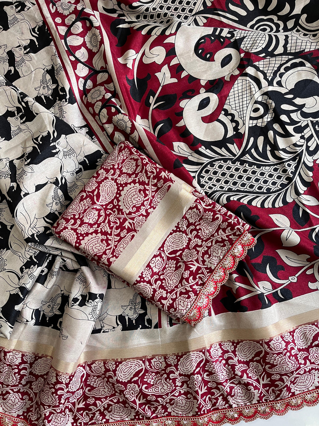MulMul Cotton Kalamkari Saree