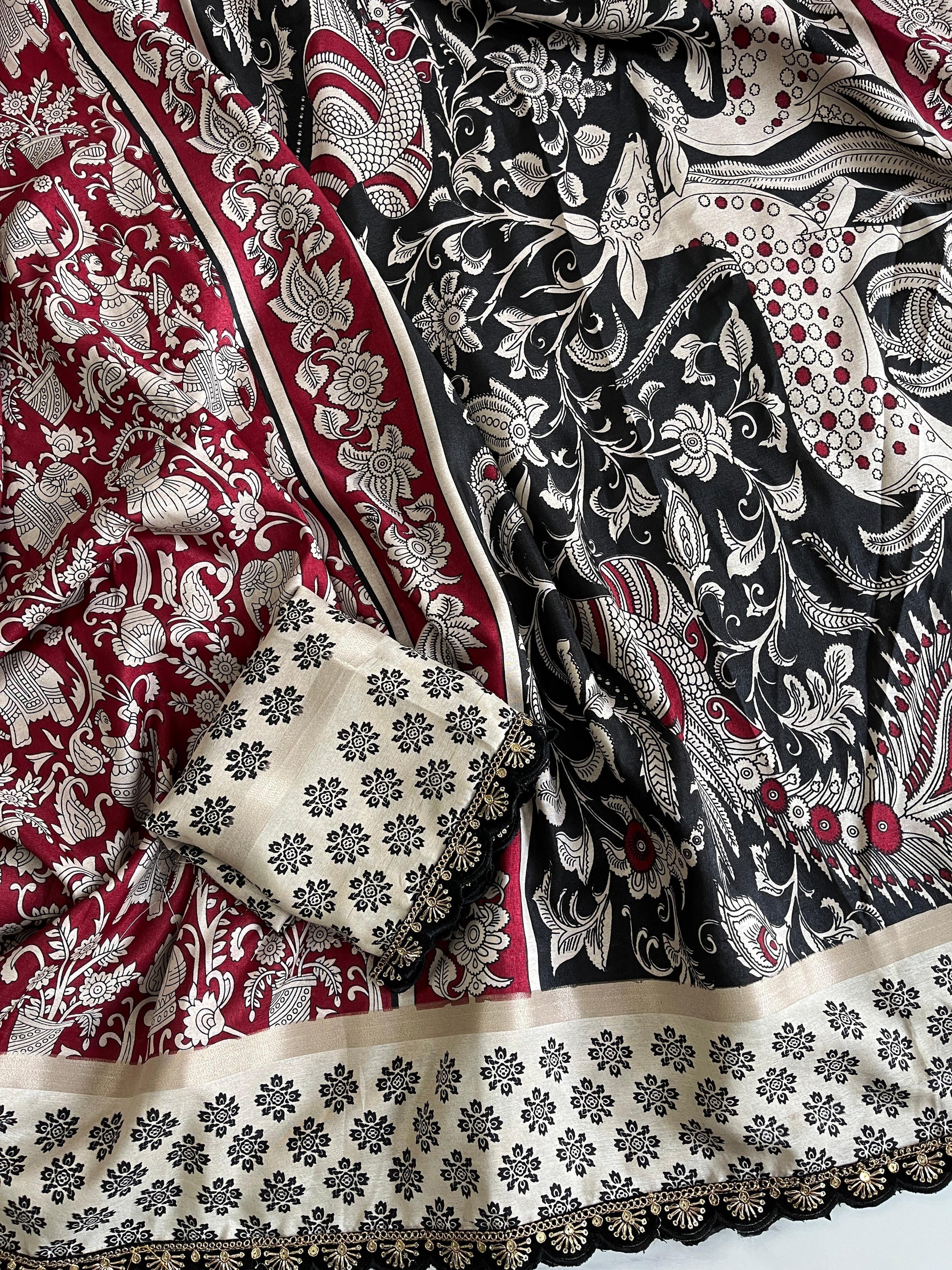 MulMul Cotton Kalamkari Saree