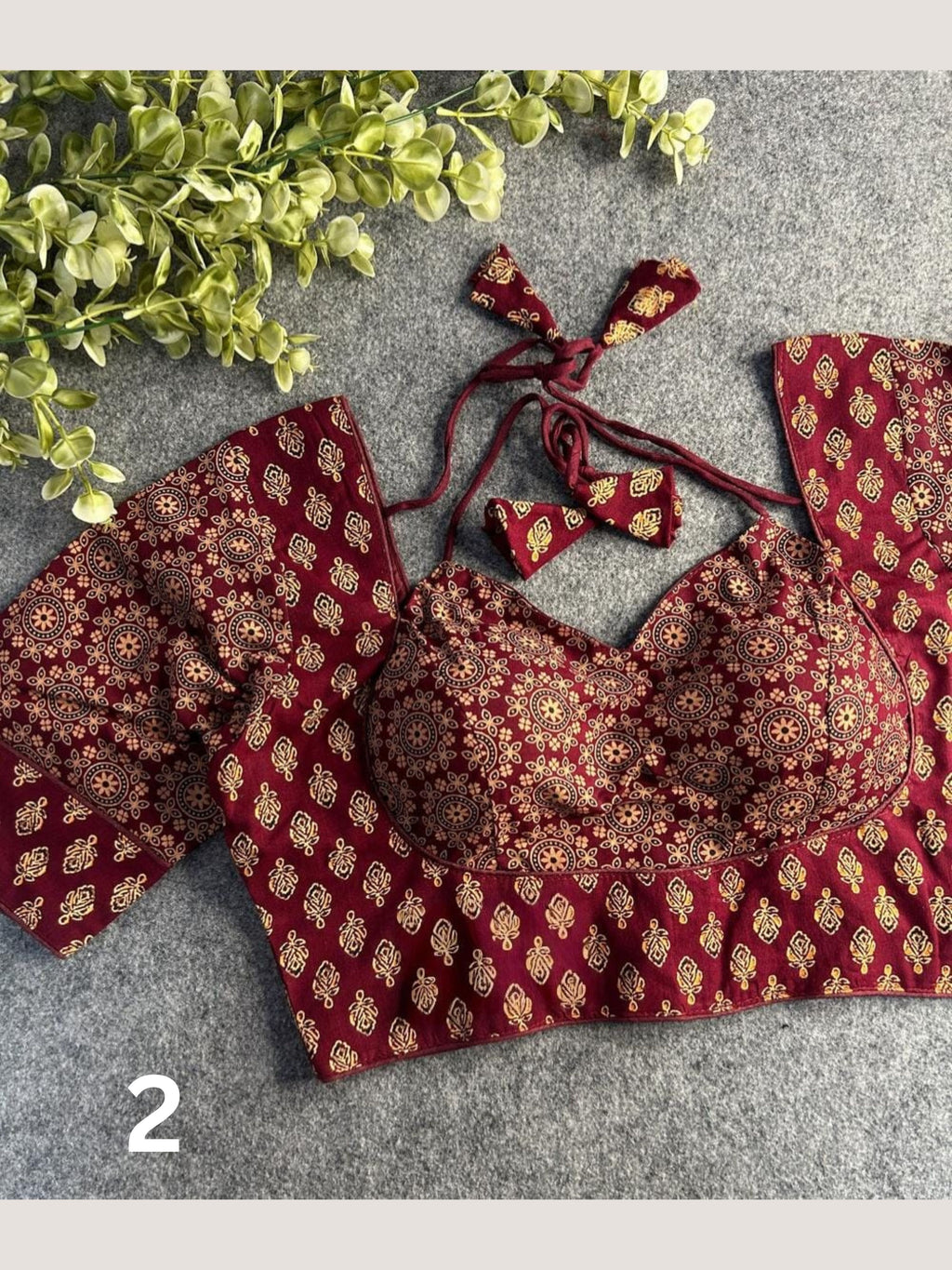 Ajrakh Cotton Halter Neck Blouse