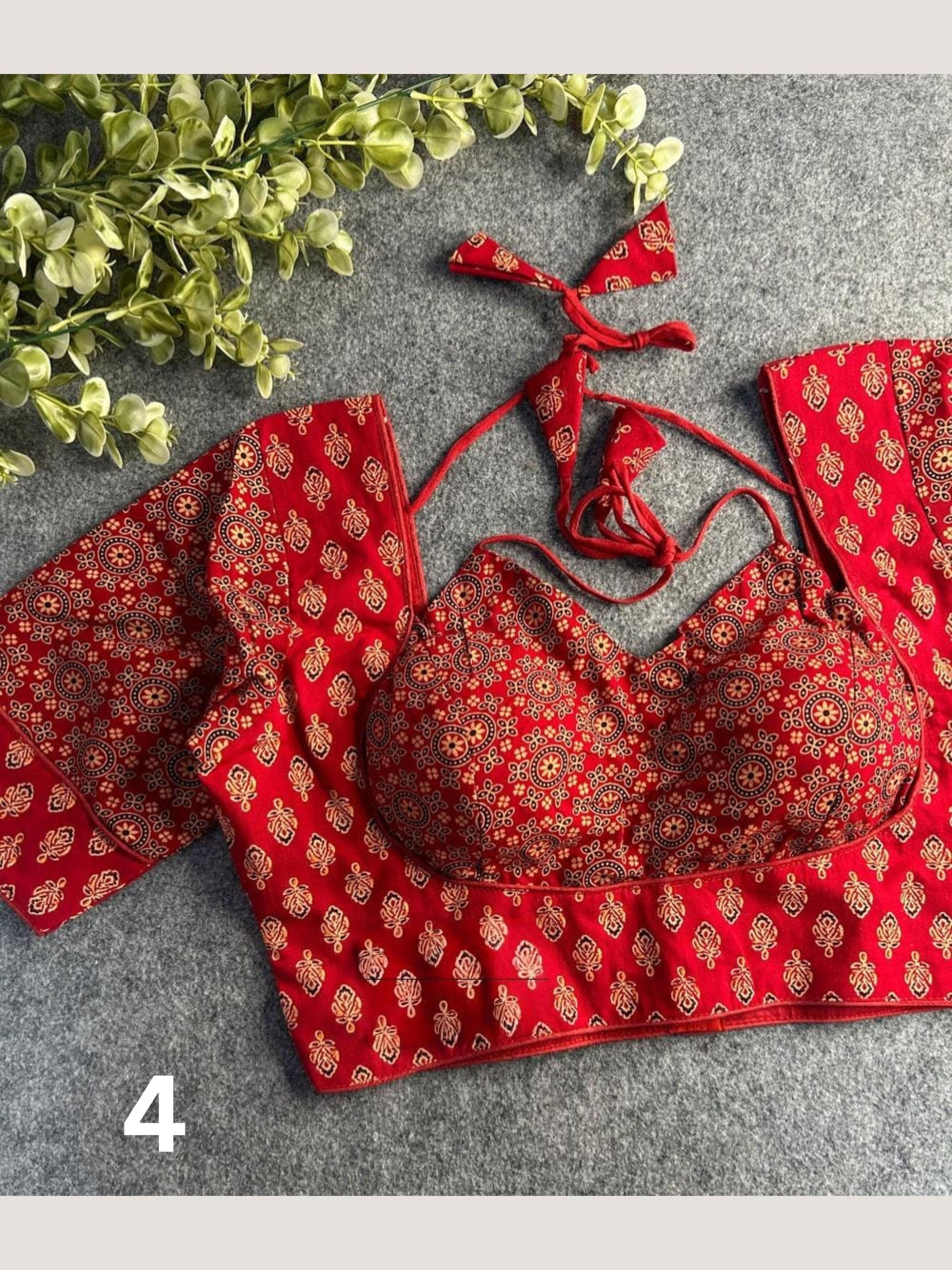 Ajrakh Cotton Halter Neck Blouse