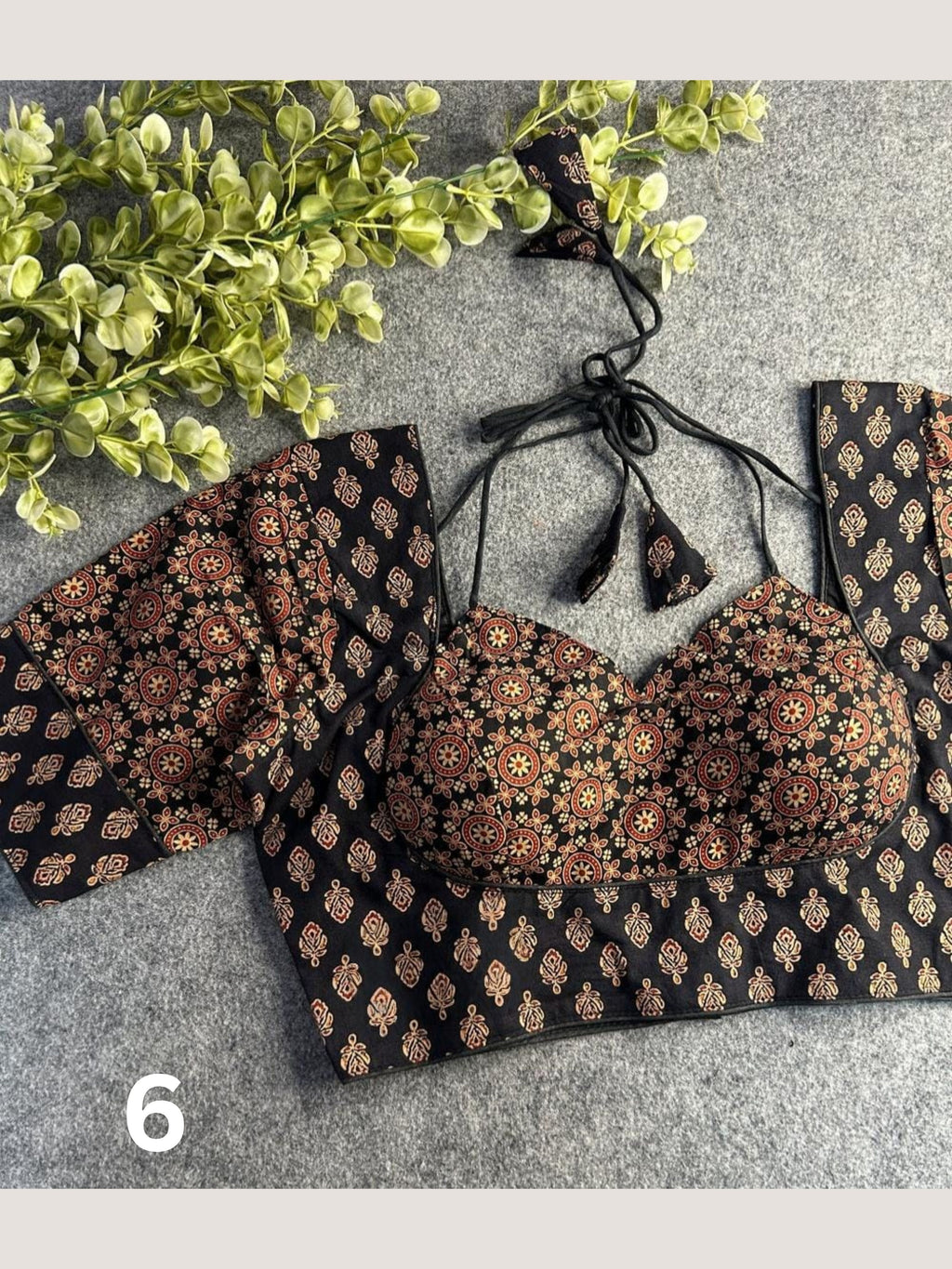 Ajrakh Cotton Halter Neck Blouse