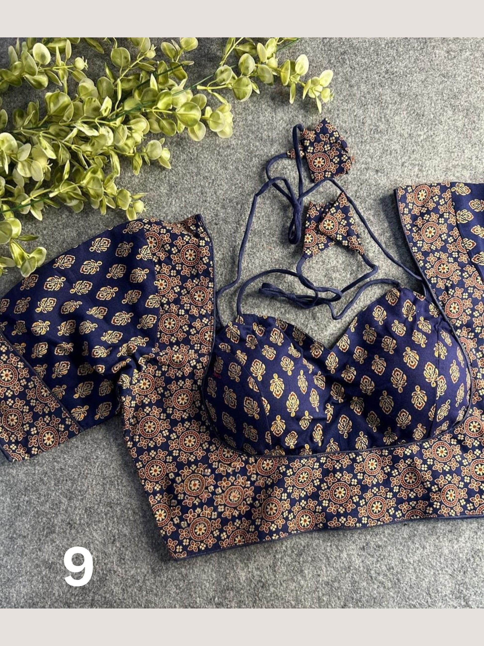 Ajrakh Cotton Halter Neck Blouse