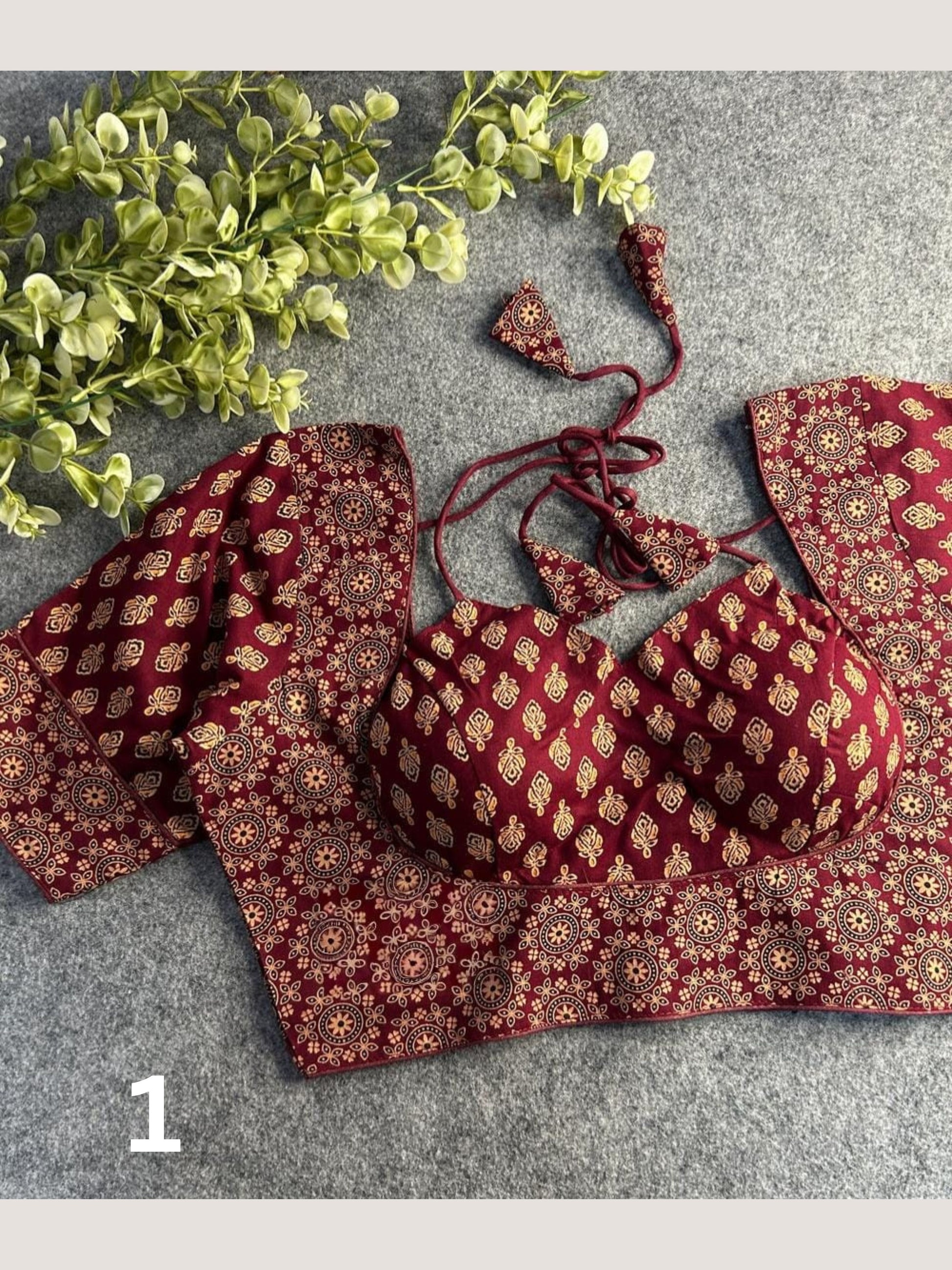 Ajrakh Cotton Halter Neck Blouse