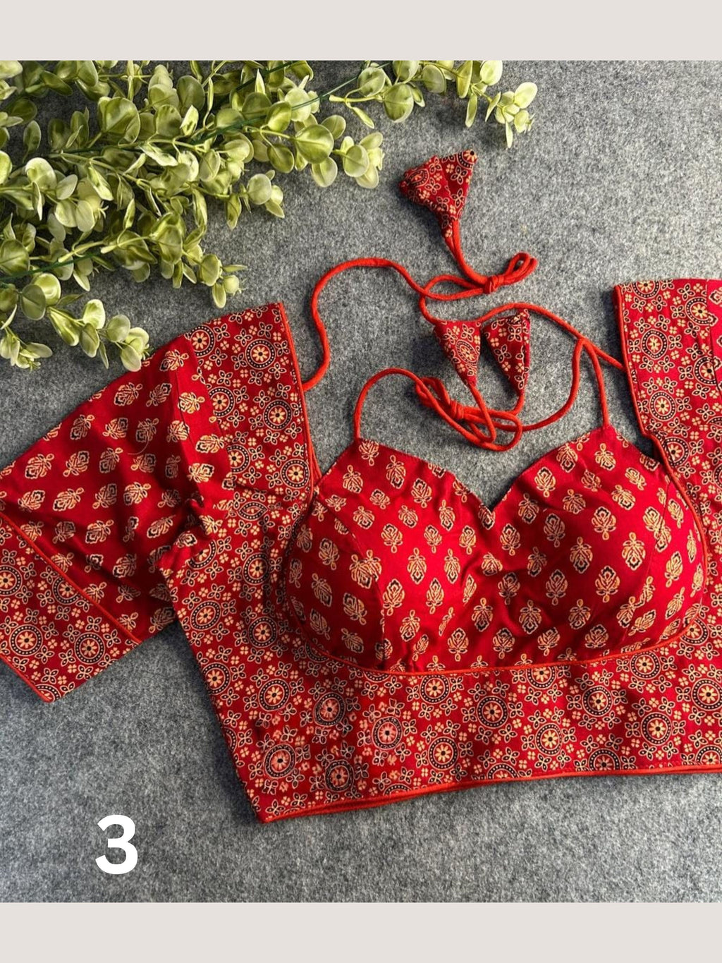 Ajrakh Cotton Halter Neck Blouse