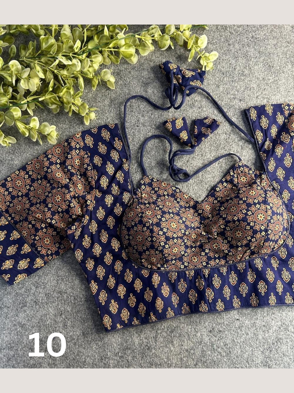 Ajrakh Cotton Halter Neck Blouse