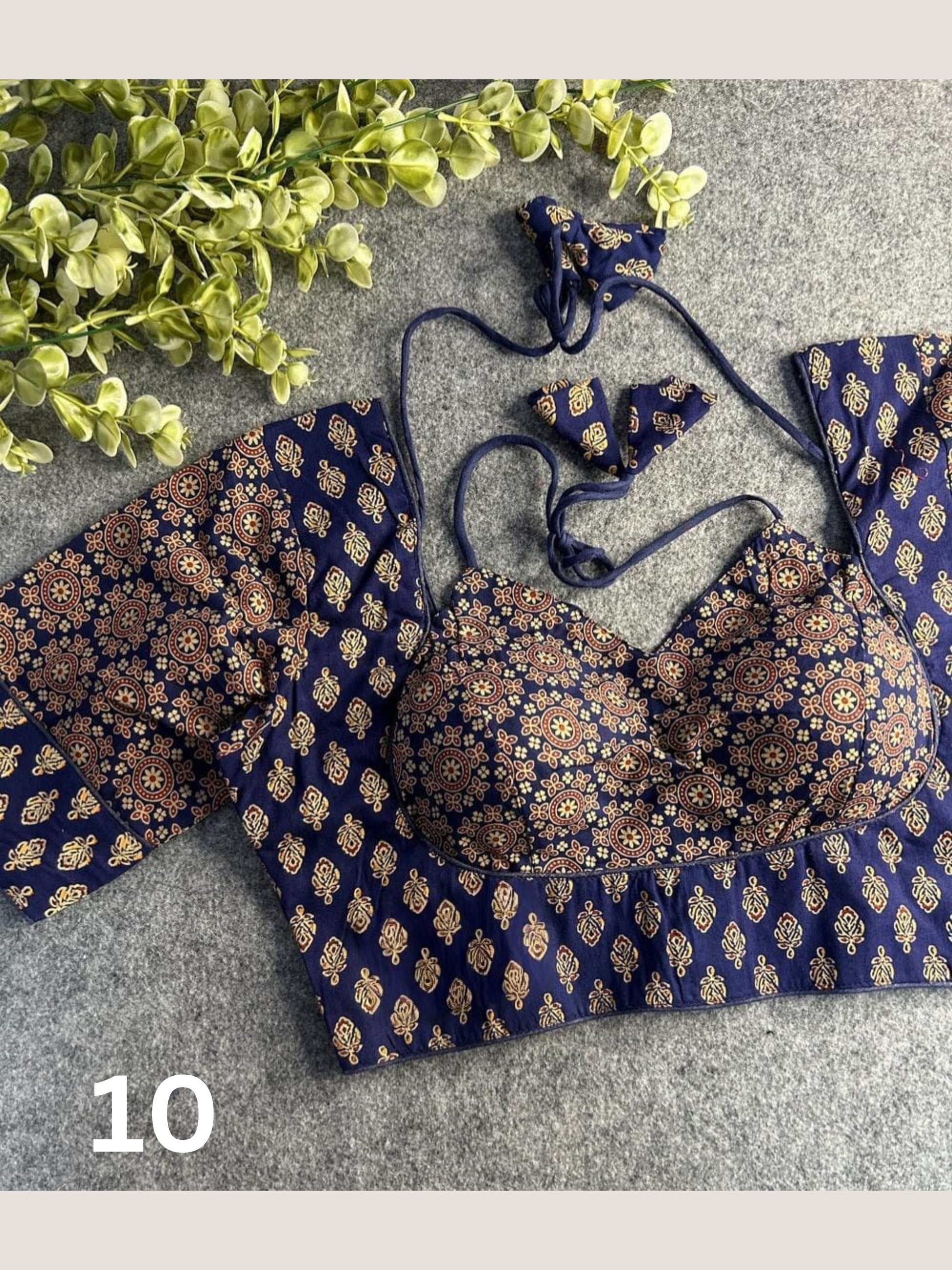 Ajrakh Cotton Halter Neck Blouse