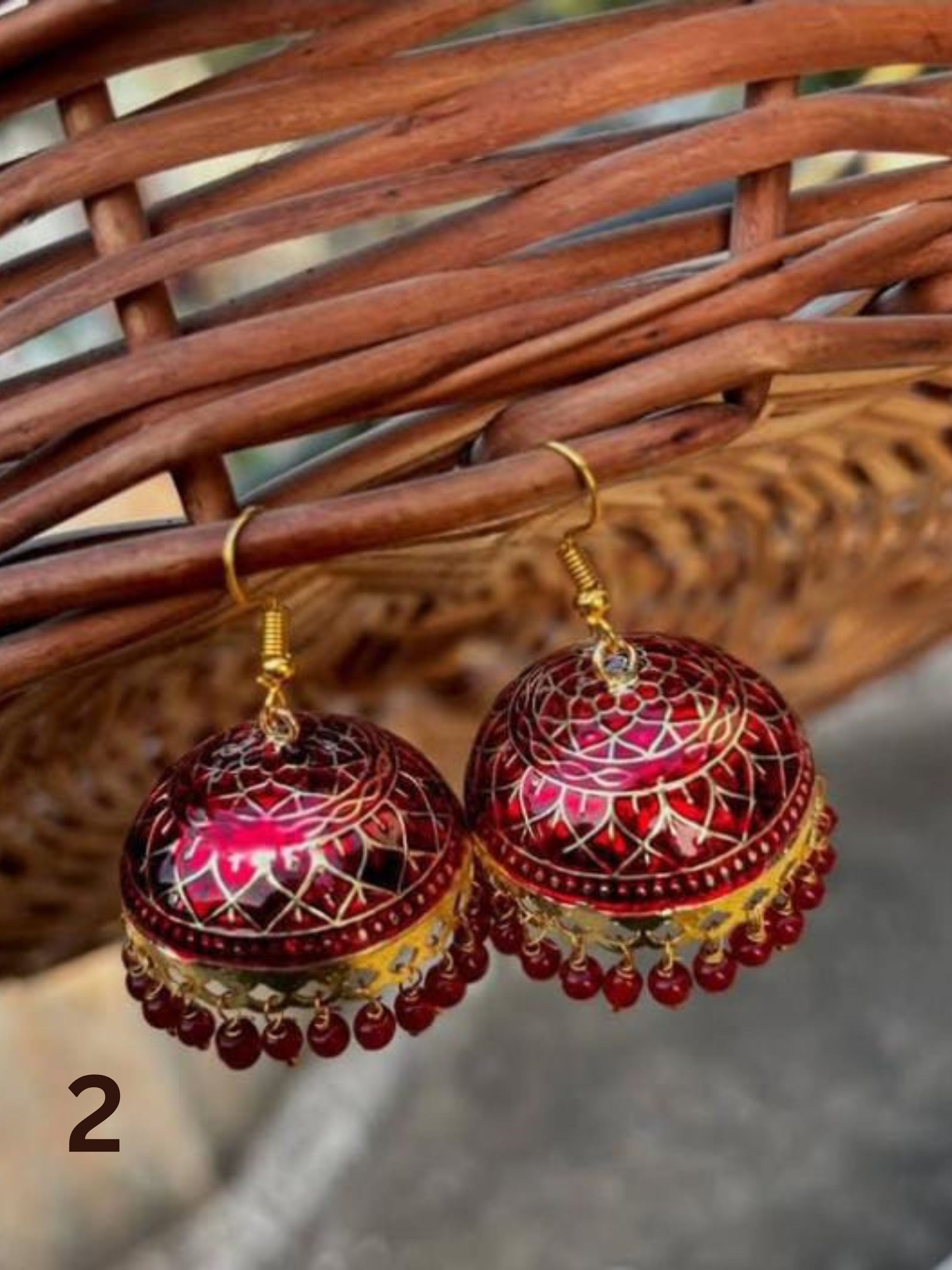 Meenakari Jhumkas