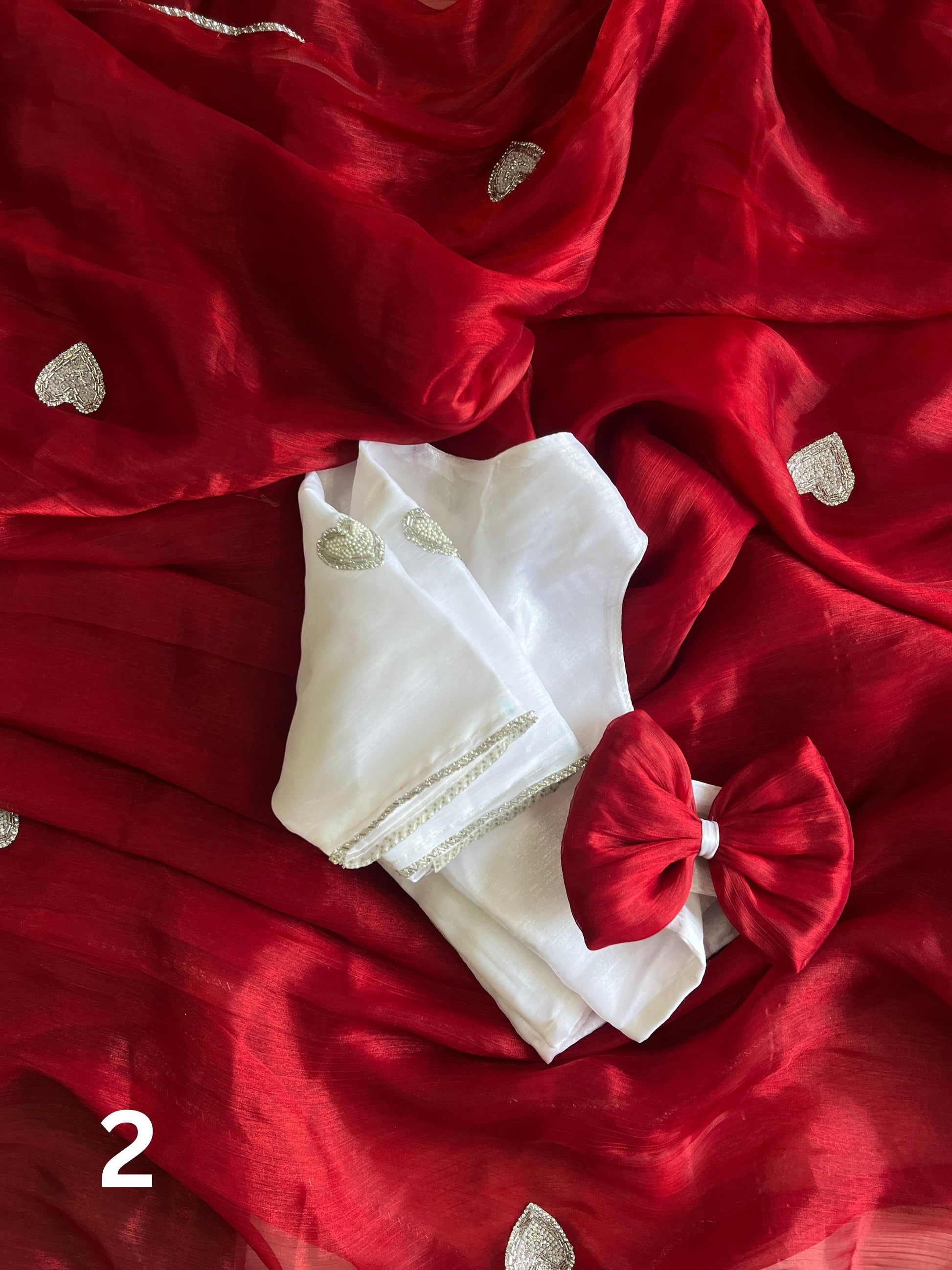 Heart Beadwork Saree with Designer Blouse