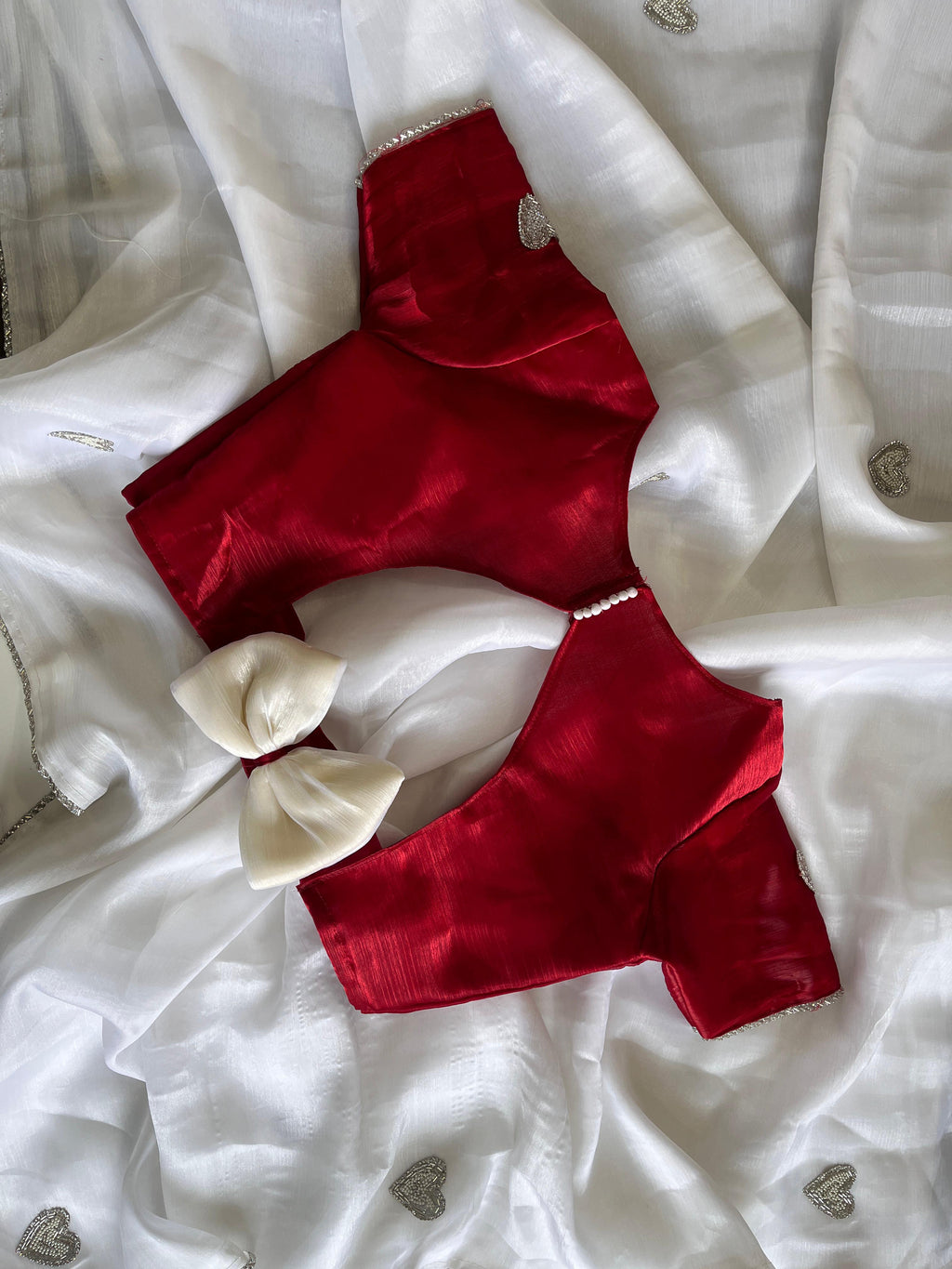 Heart Beadwork Saree with Designer Blouse