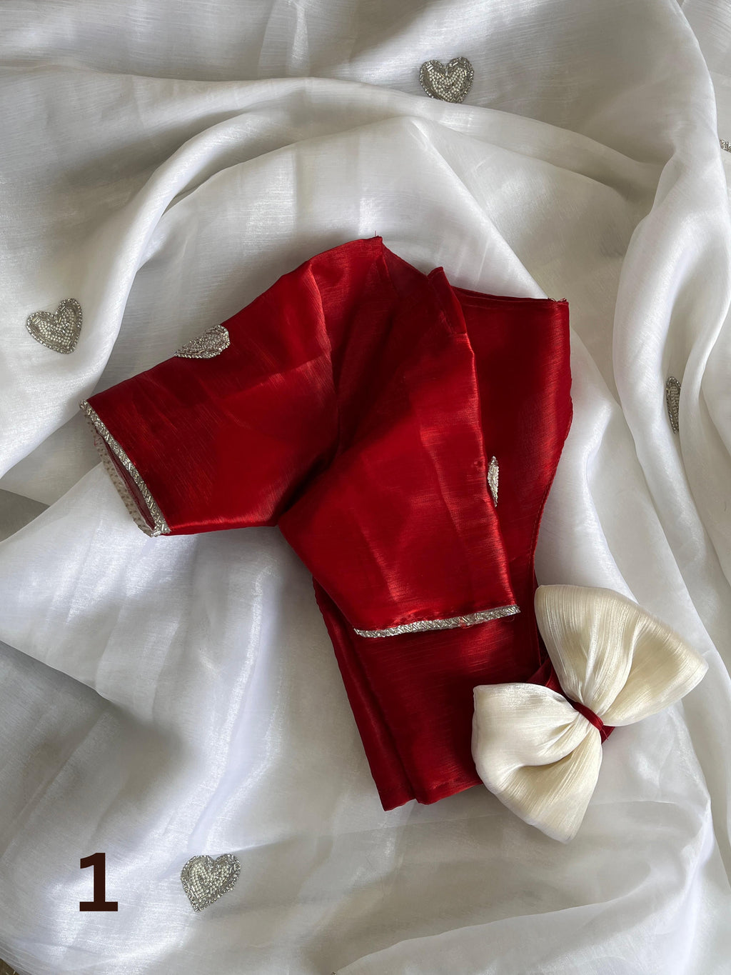 Heart Beadwork Saree with Designer Blouse