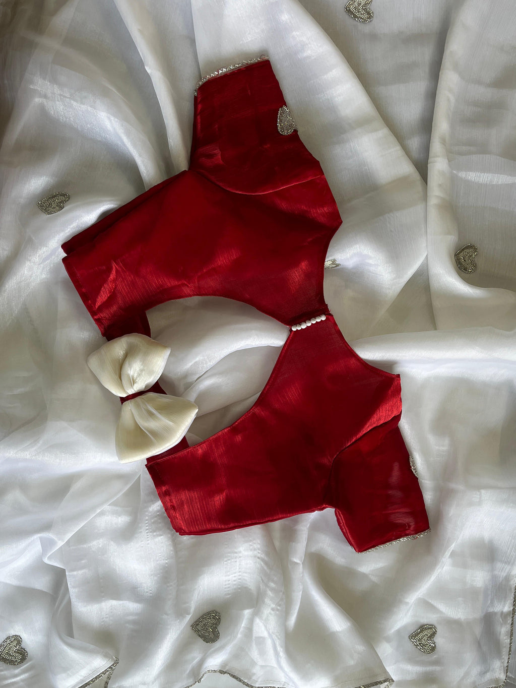 Heart Beadwork Saree with Designer Blouse