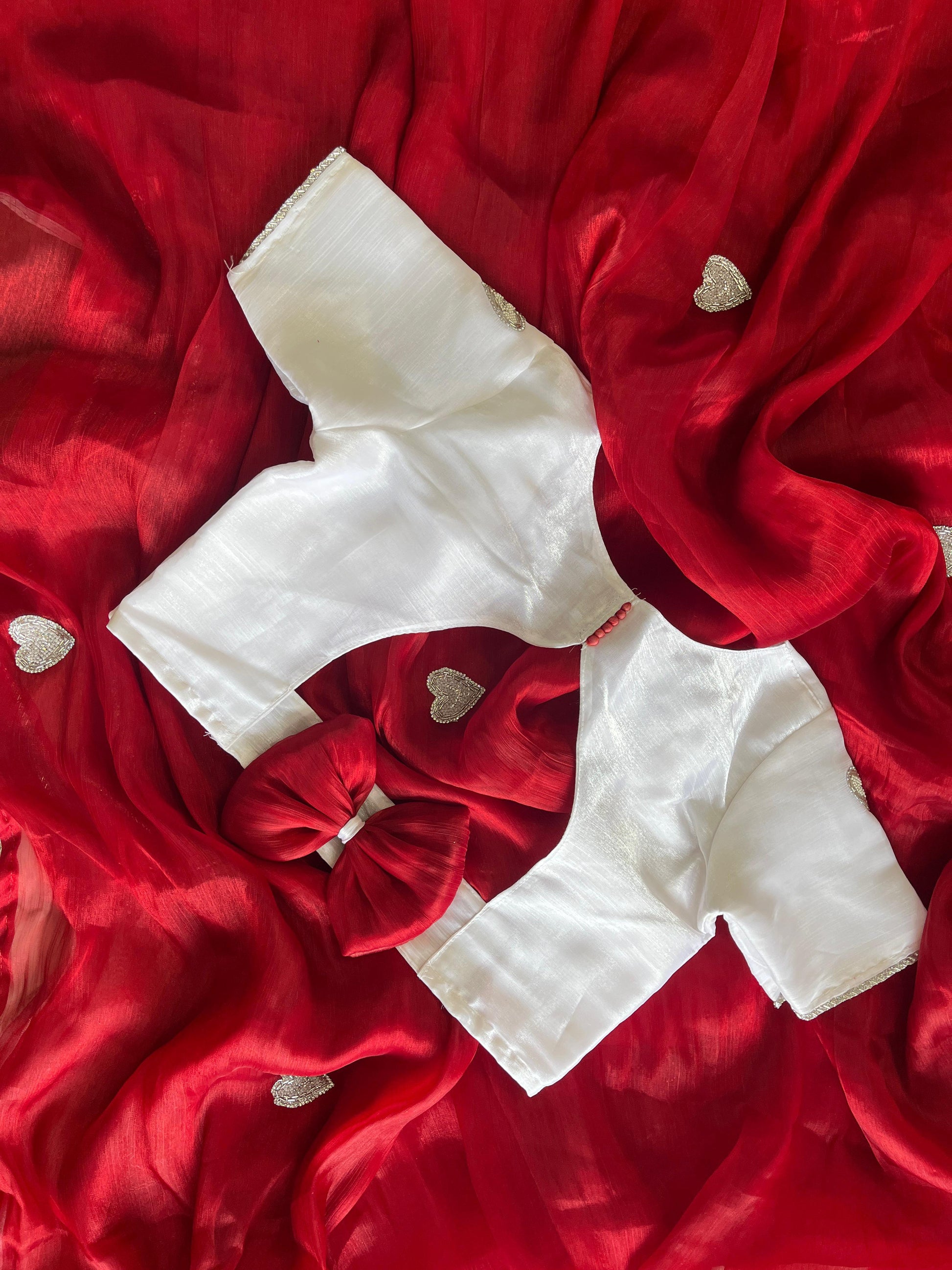 Heart Beadwork Saree with Designer Blouse