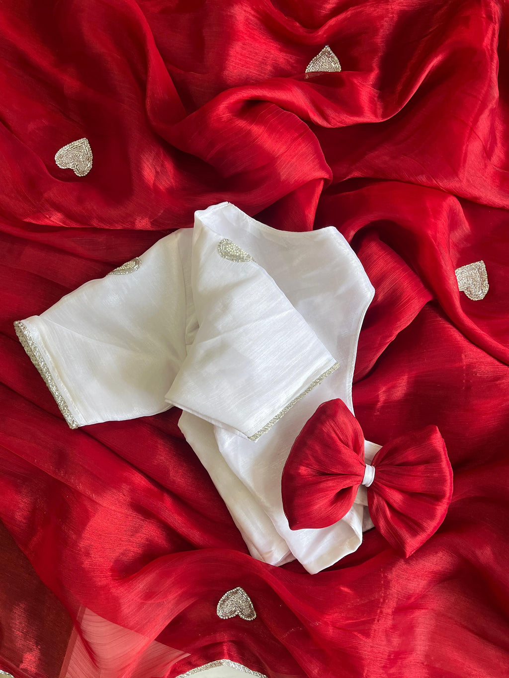 Heart Beadwork Saree with Designer Blouse