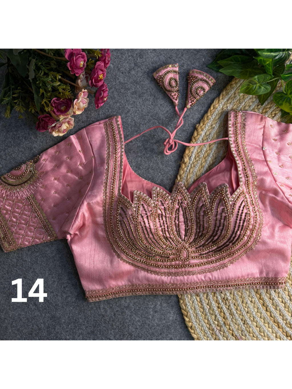 Lotus Beads Work Designer Blouse