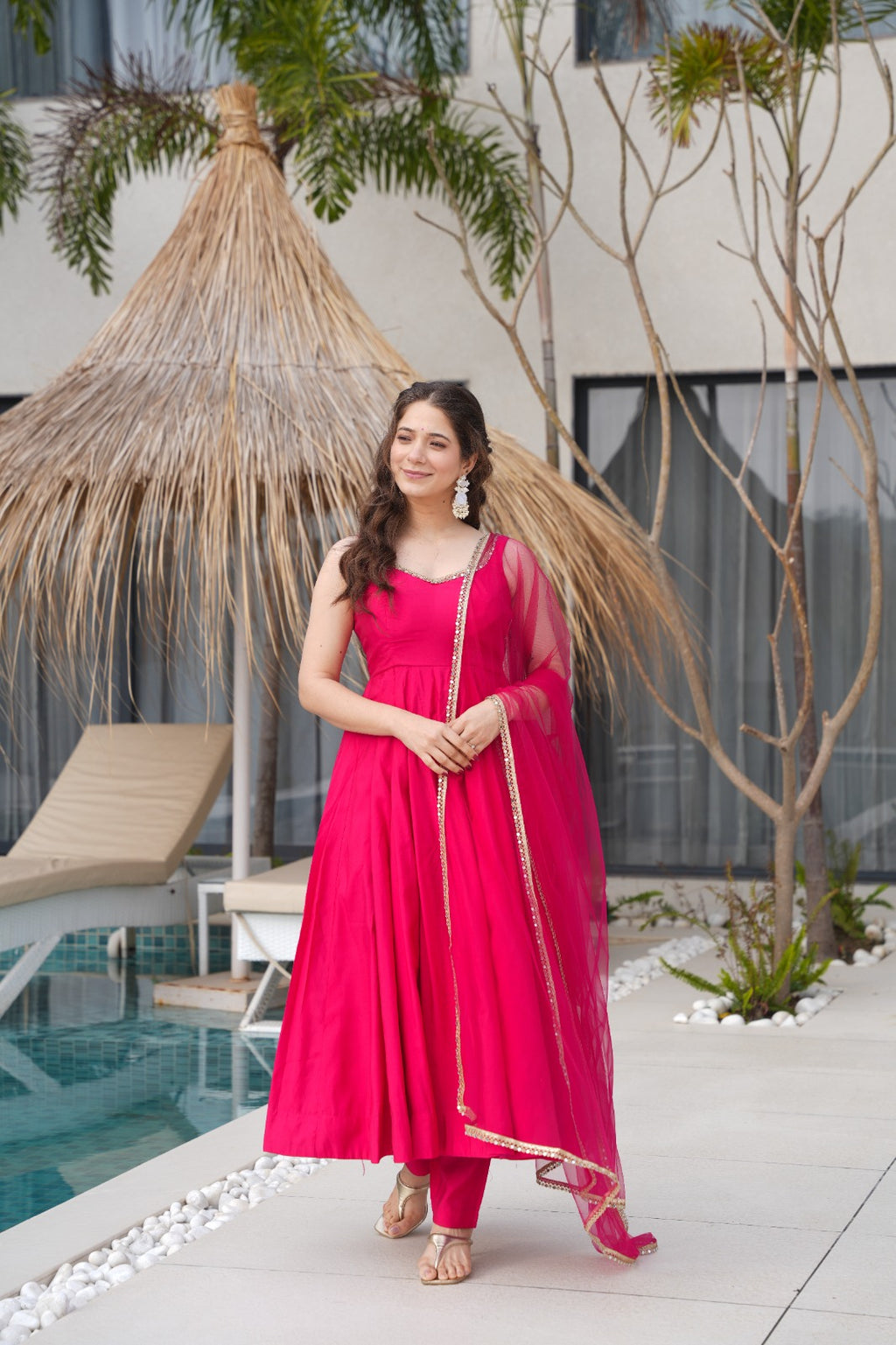 Chanderi Silk Anarkali Set