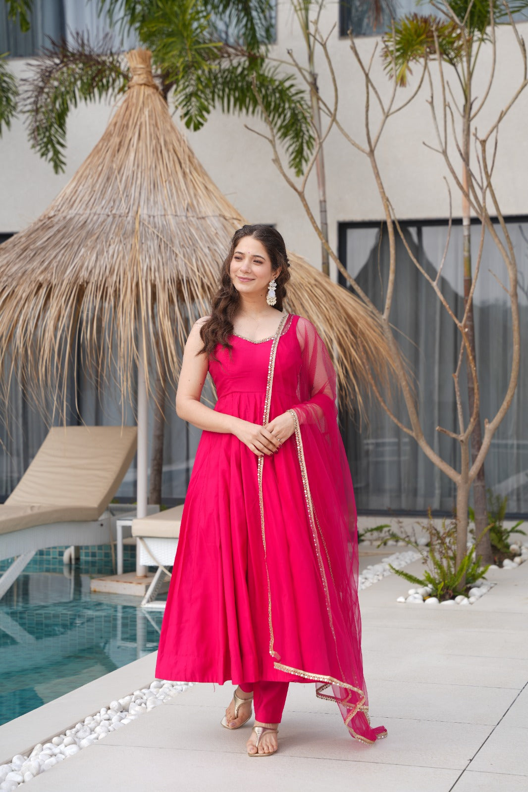Chanderi Silk Anarkali Set
