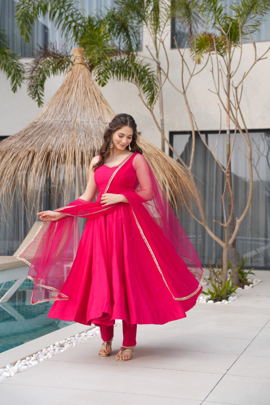 Chanderi Silk Anarkali Set