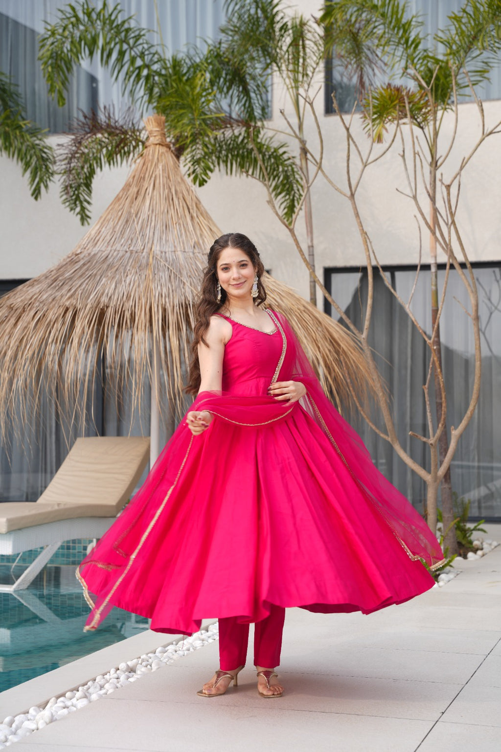 Chanderi Silk Anarkali Set